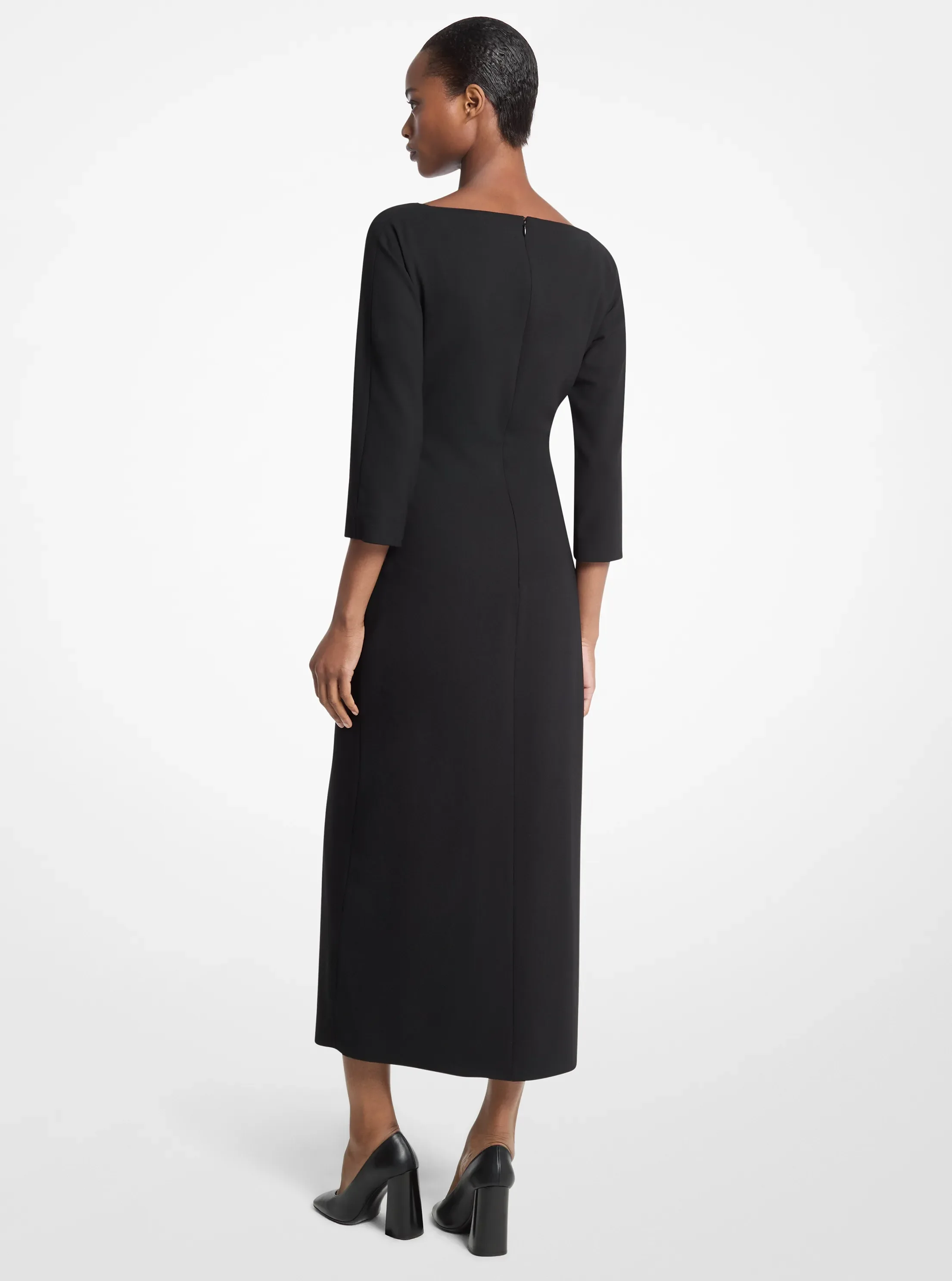 Michael Kors Stretch Wool Crepe Ruched Dress — фото 2