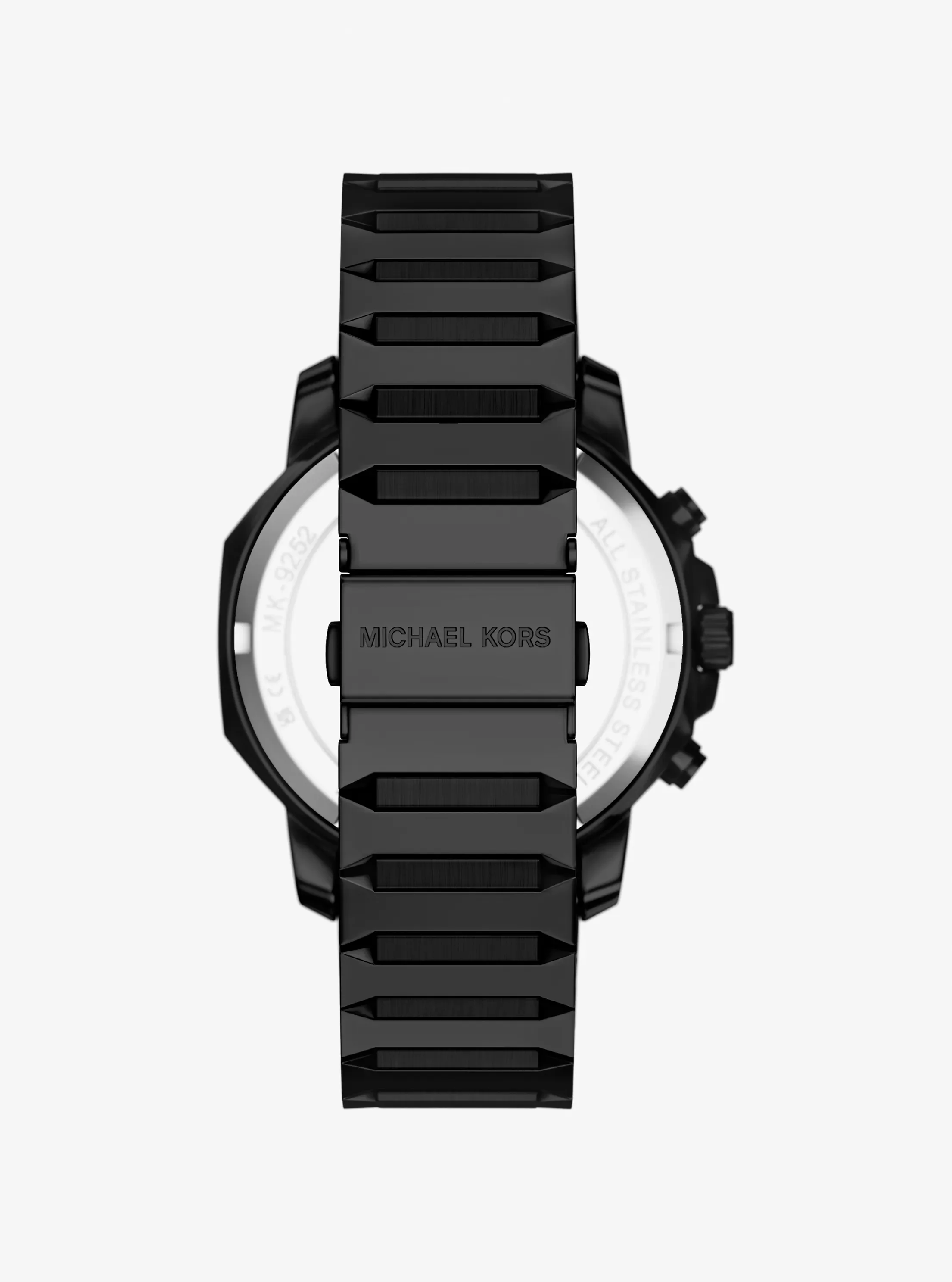 Женские часы Michael Kors Oversized Prescott Black-Tone Watch, цвет: Чёрный — фото 3