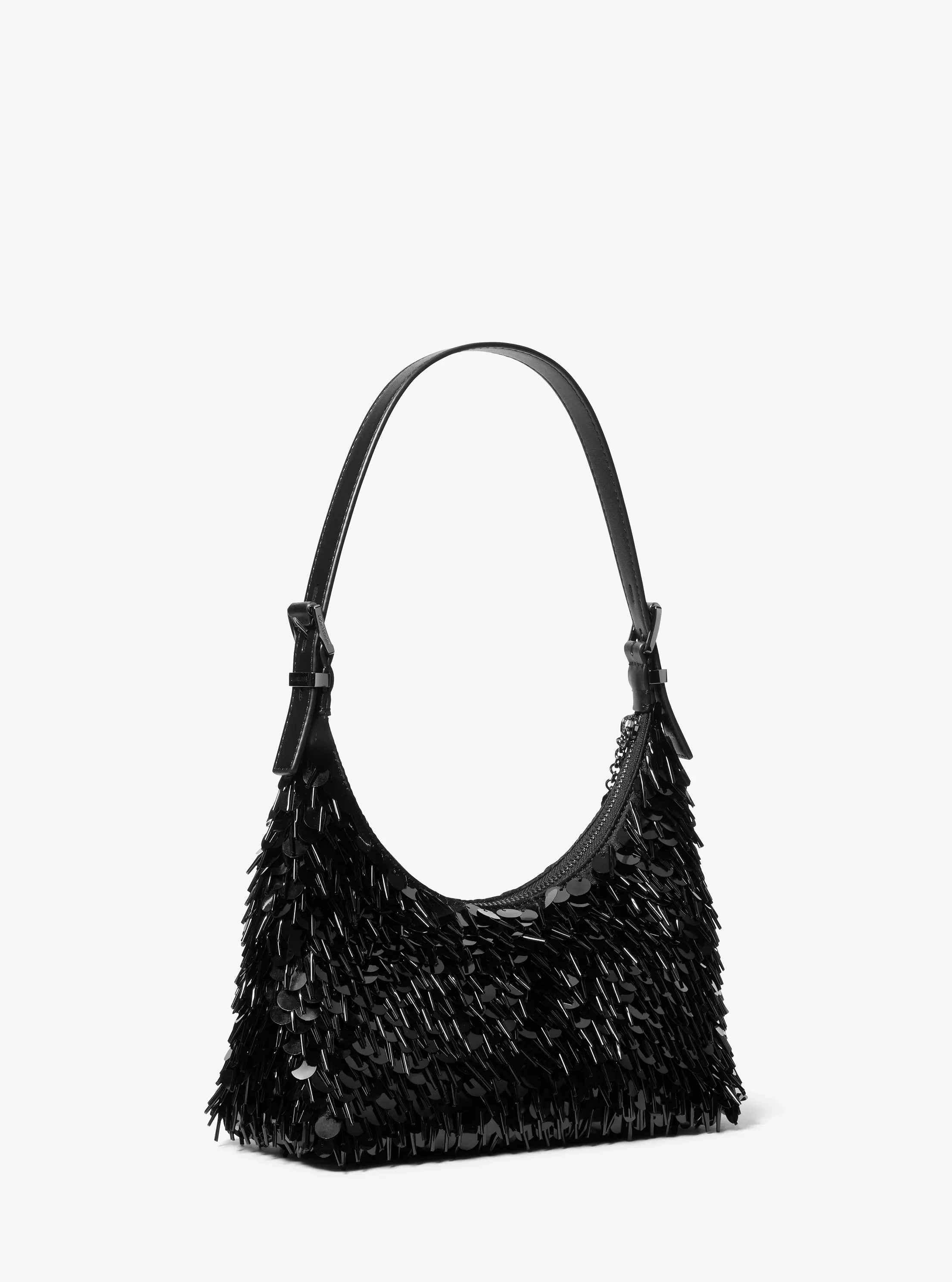 Женская сумка Michael Kors Nolita Small Paillette Embellished Pochette, цвет: Чёрный — фото 3