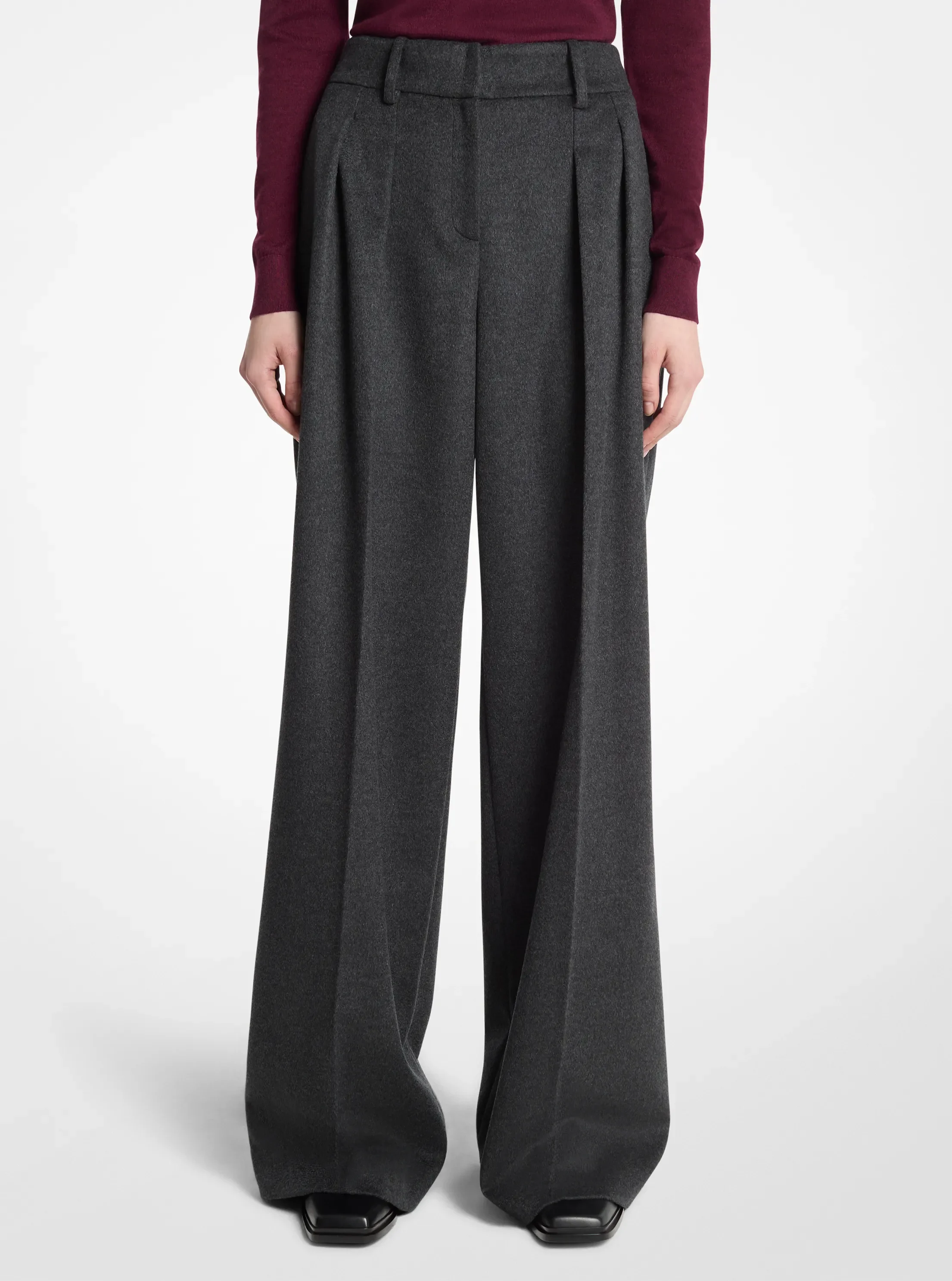 Женские брюки Michael Kors Cashmere Pleated Slouch Trousers