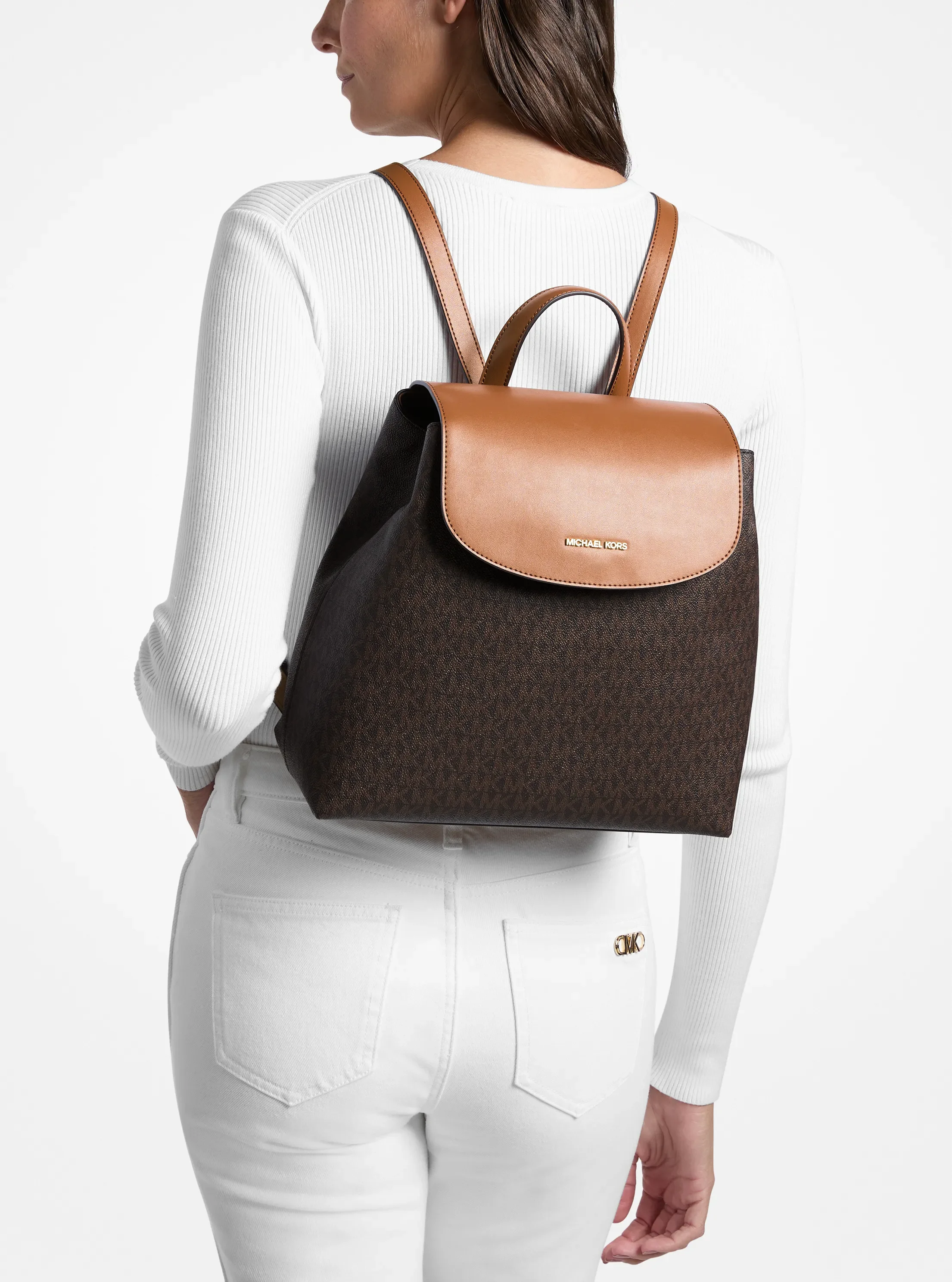 Рюкзак Michael Kors Maya Medium Signature Logo, цвет: Коричневый — фото 4