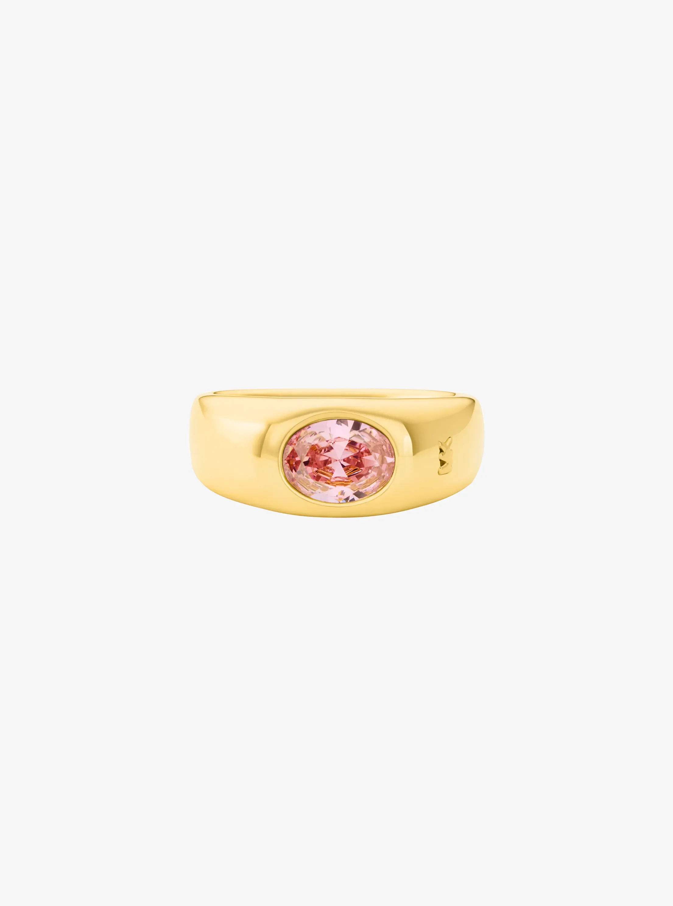 Женское кольцо Michael Kors Oval Stone Signet, цвет: Золотой / Розовый
