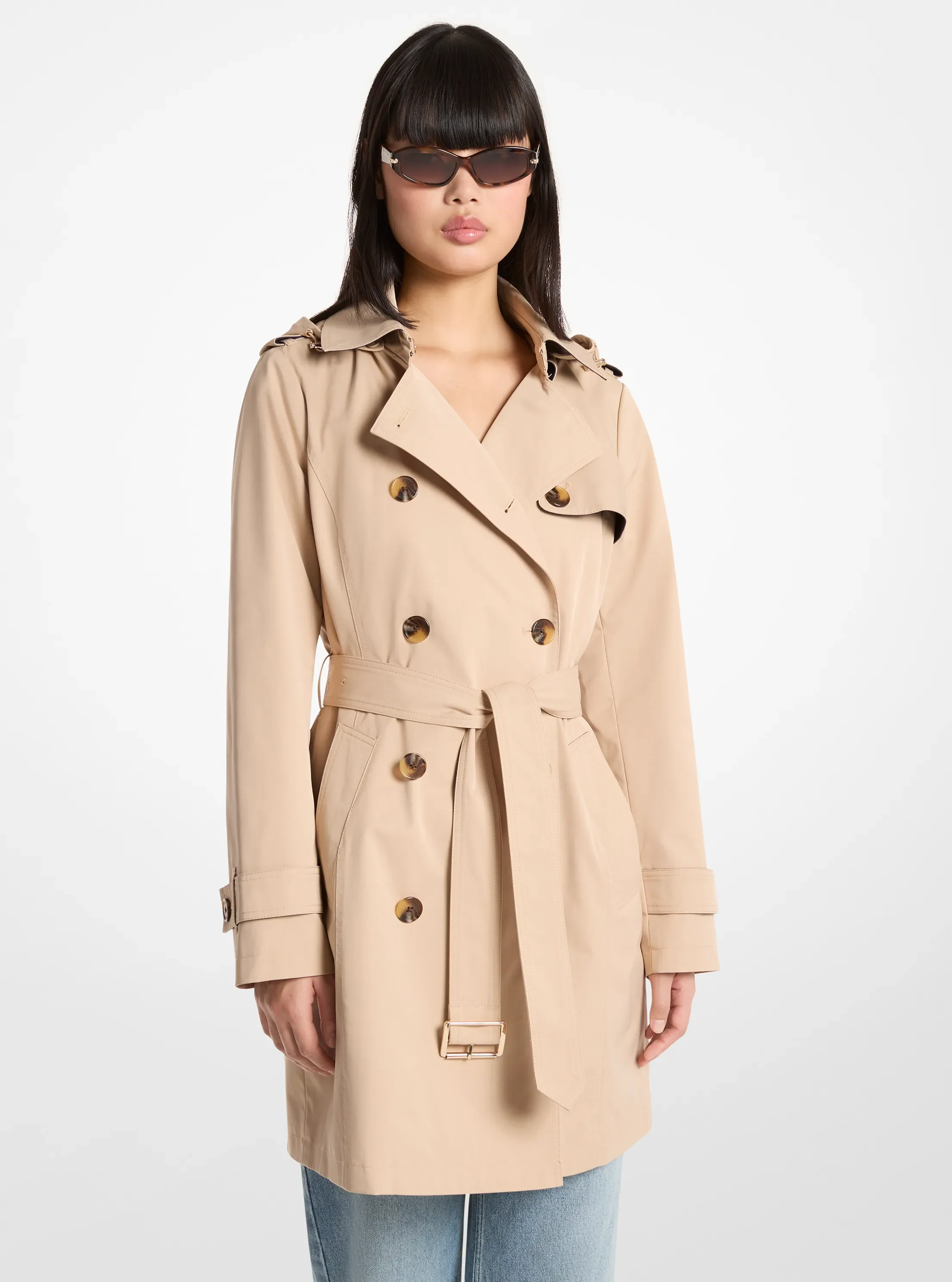 Женское пальто Michael Kors Belted Trench, цвет: Светло-бежевый
