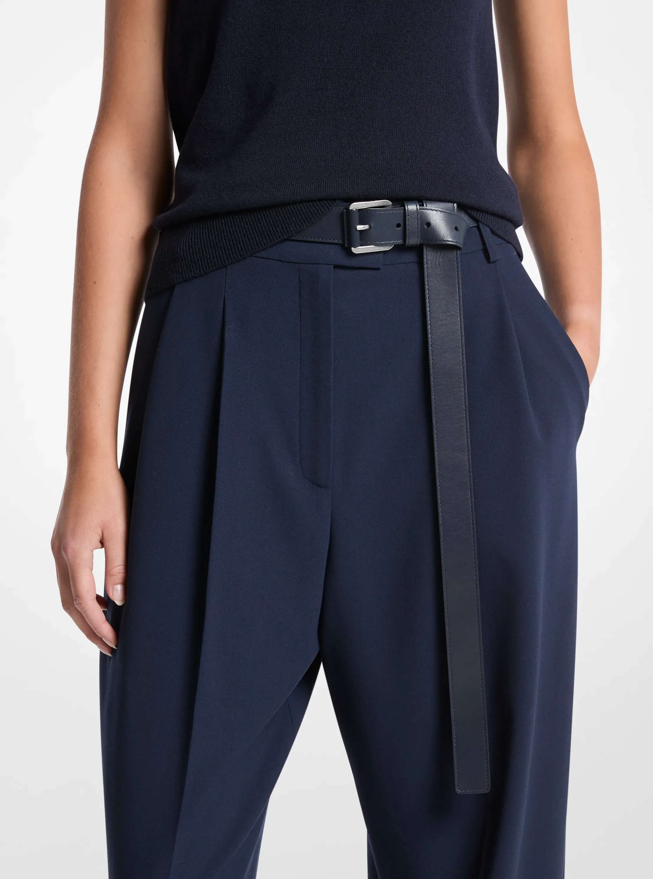 Женские брюки Michael Kors Jodi Leather Trouser Belt — фото 3