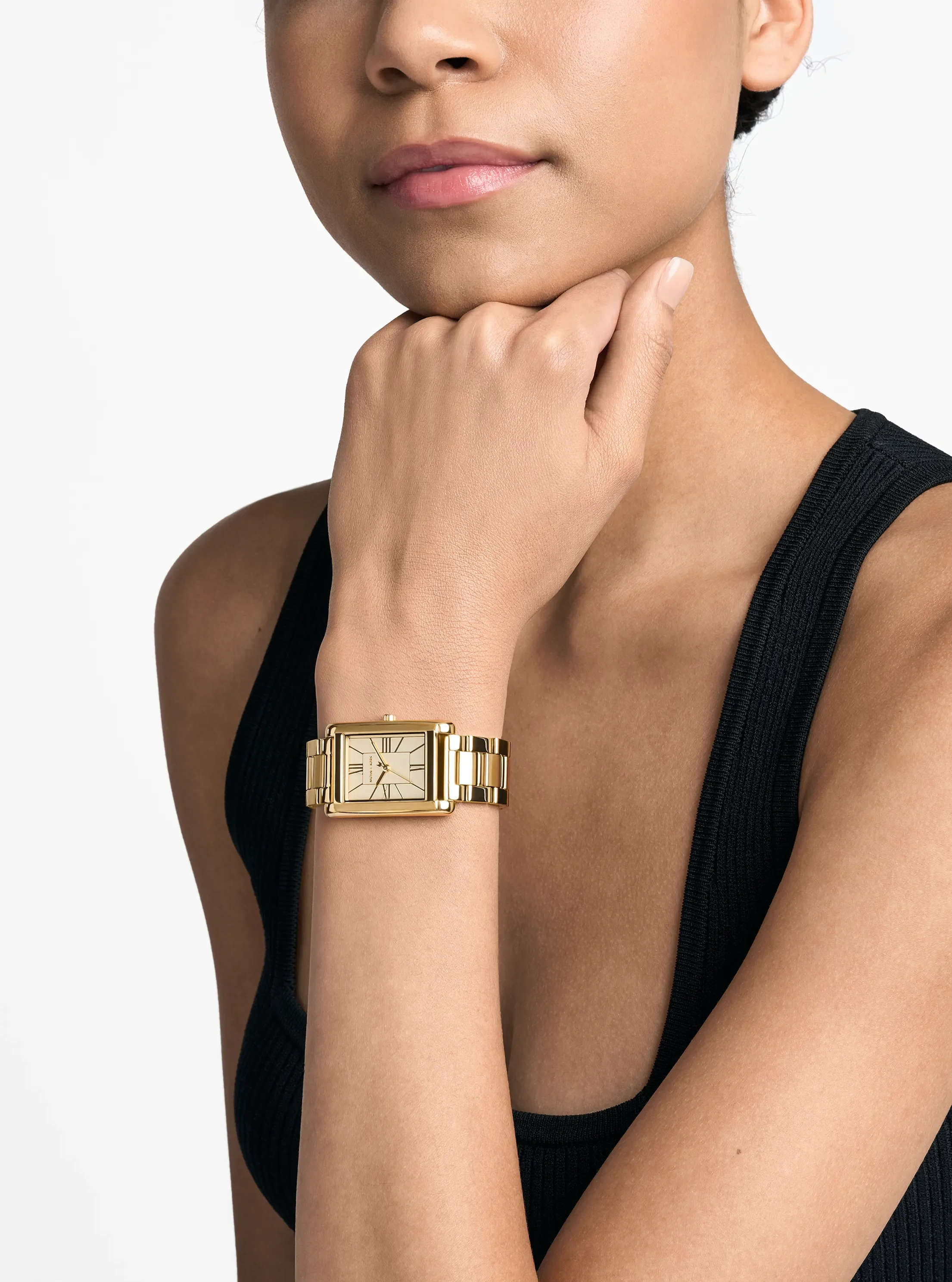 Женские часы Michael Kors Essex Gold-Tone Watch, цвет: Золотой — фото 5