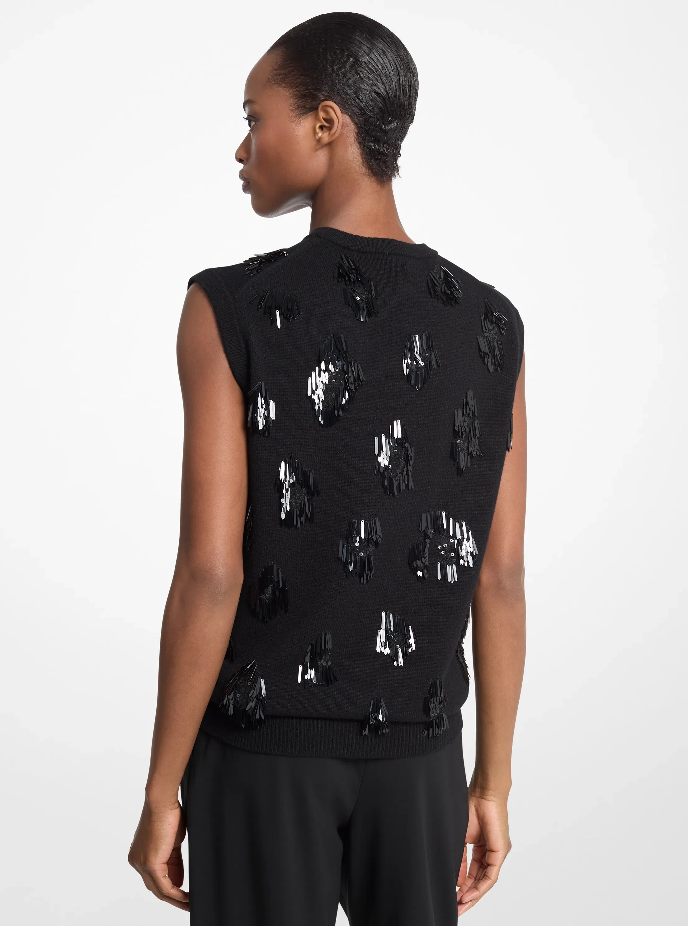 Женские свитеры Michael Kors Sequined Cashmere Sleeveless Sweater — фото 2