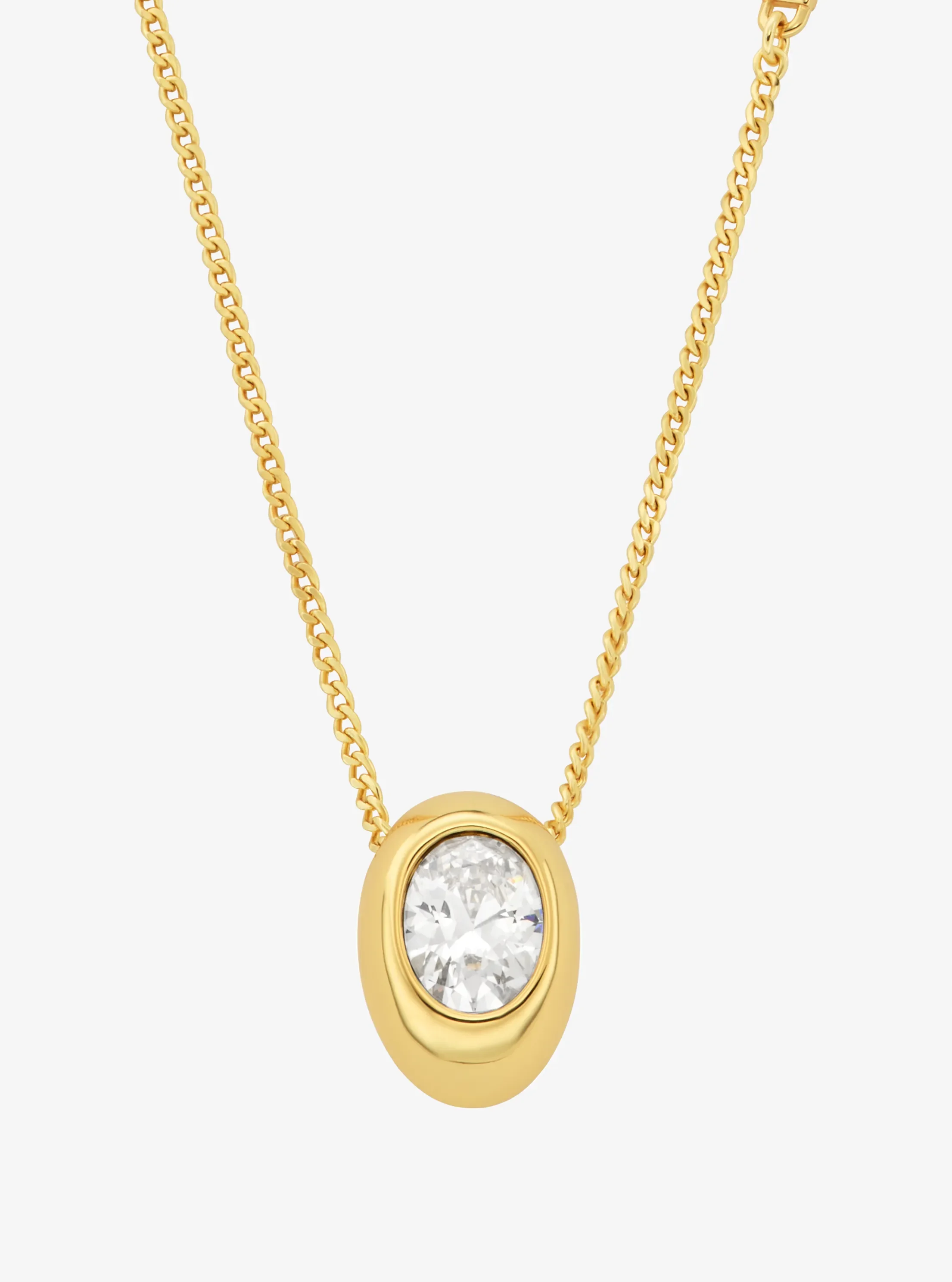 Женское колье Michael Kors Cubic Zirconia Pendant, цвет: Золотой / Прозрачный — фото 2
