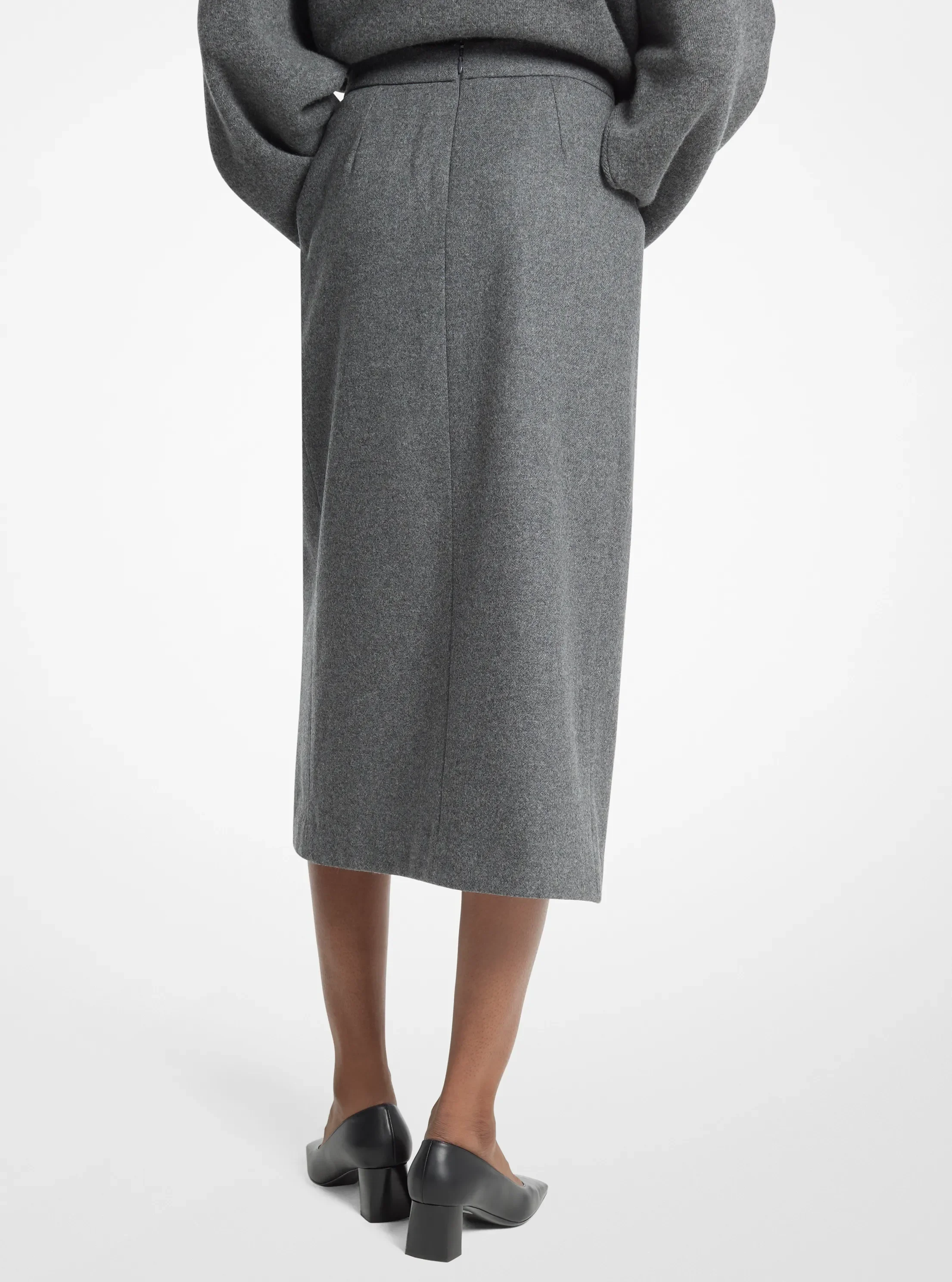 Женские юбки Michael Kors Wool Flannel Origami Slit Skirt — фото 2