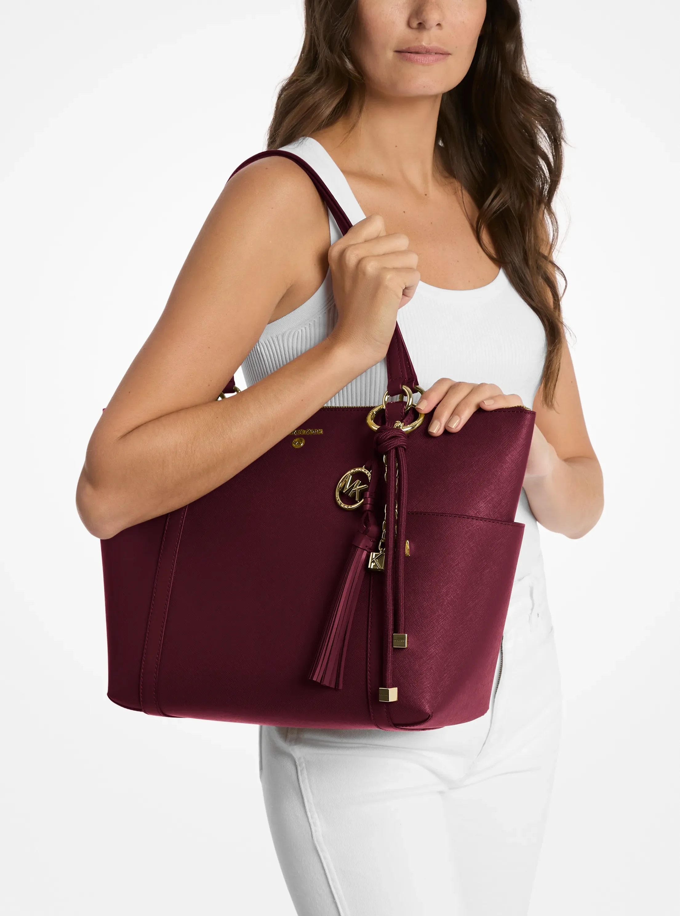 Брелоки Michael Kors Gold-Tone and Cord Bag Charm — фото 4