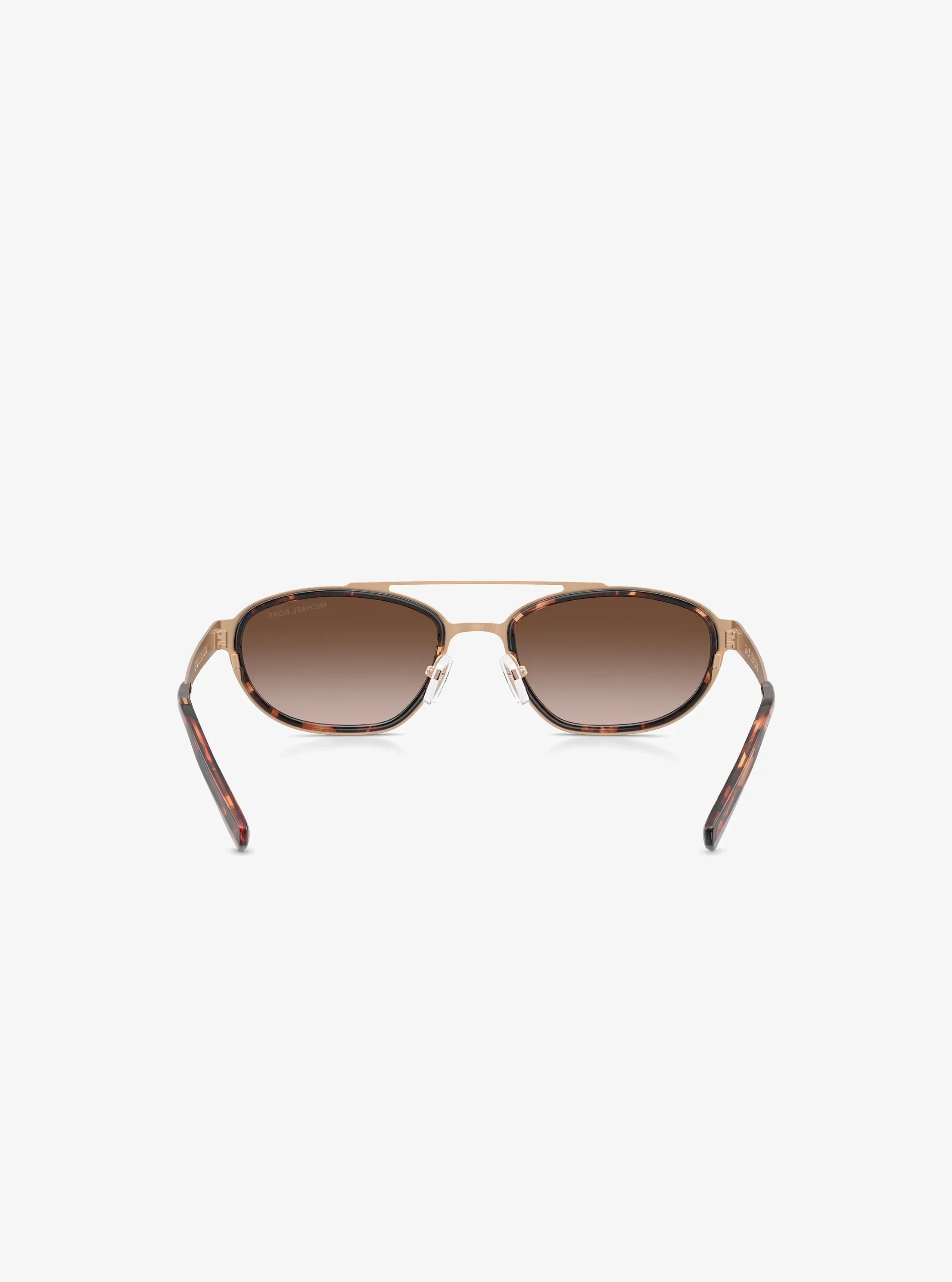 Женские солнцезащитные очки Michael Kors Suffolk Sunglasses, цвет: Бежевый золотой — фото 4