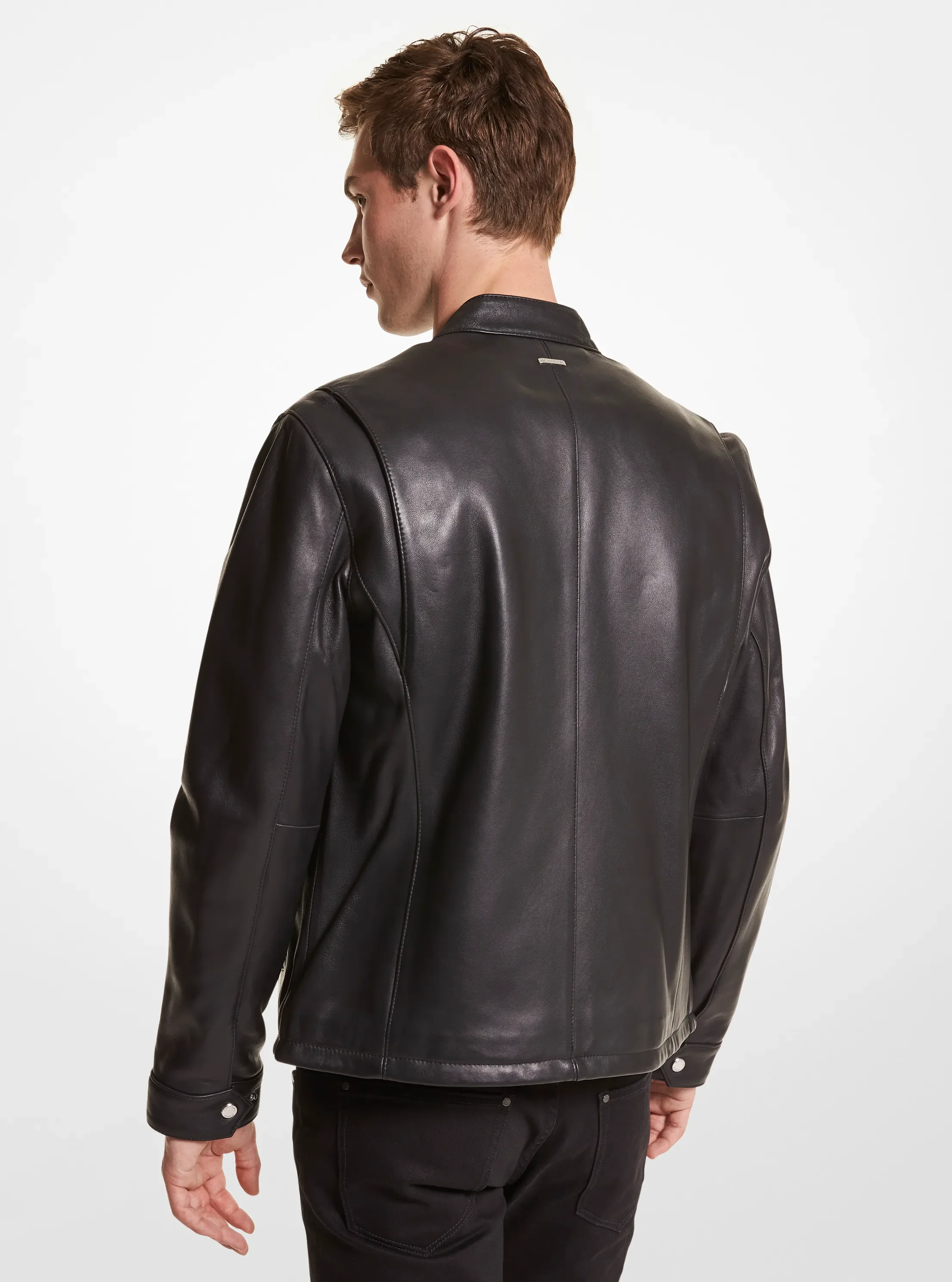 Куртка Michael Kors Leather Moto, цвет: Чёрный — фото 2