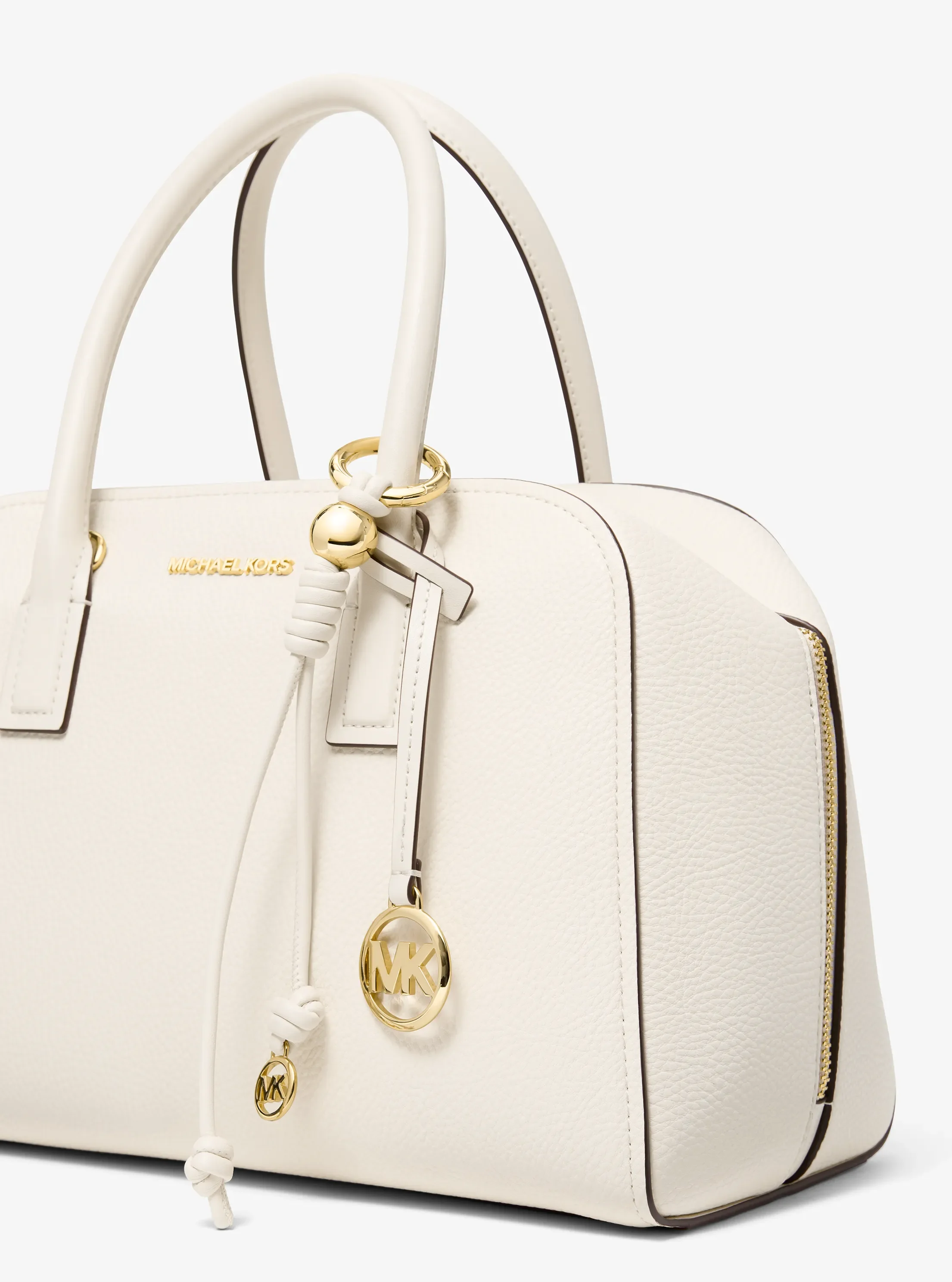 Брелок Michael Kors Gold-Tone Knot Bag Charm, цвет: Кремовый — фото 3