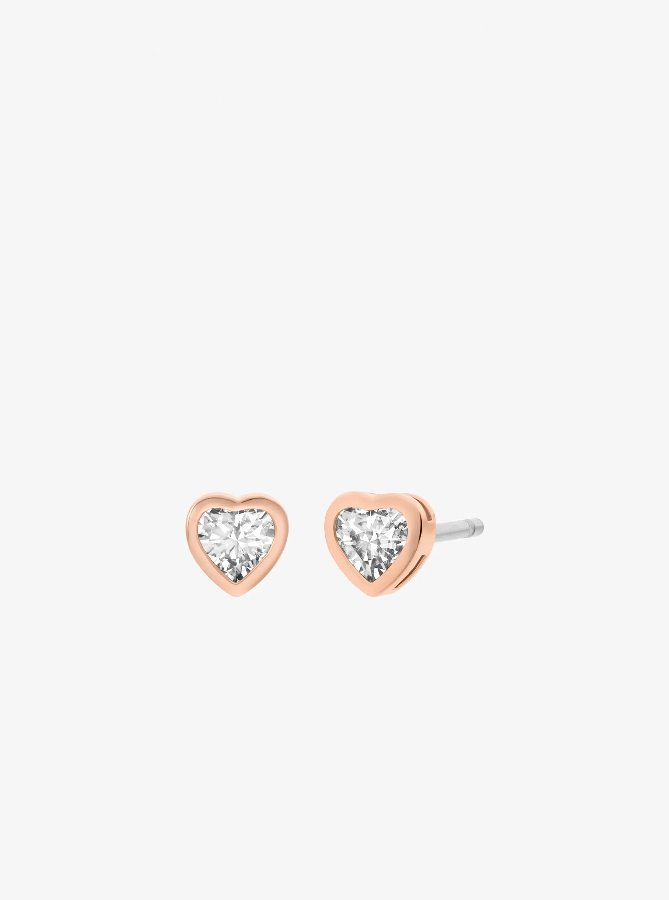 Украшения Michael Kors Heart Cubic Zirconia Necklace and Stud Earrings Gift Set, цвет: Розовое золото — фото 2