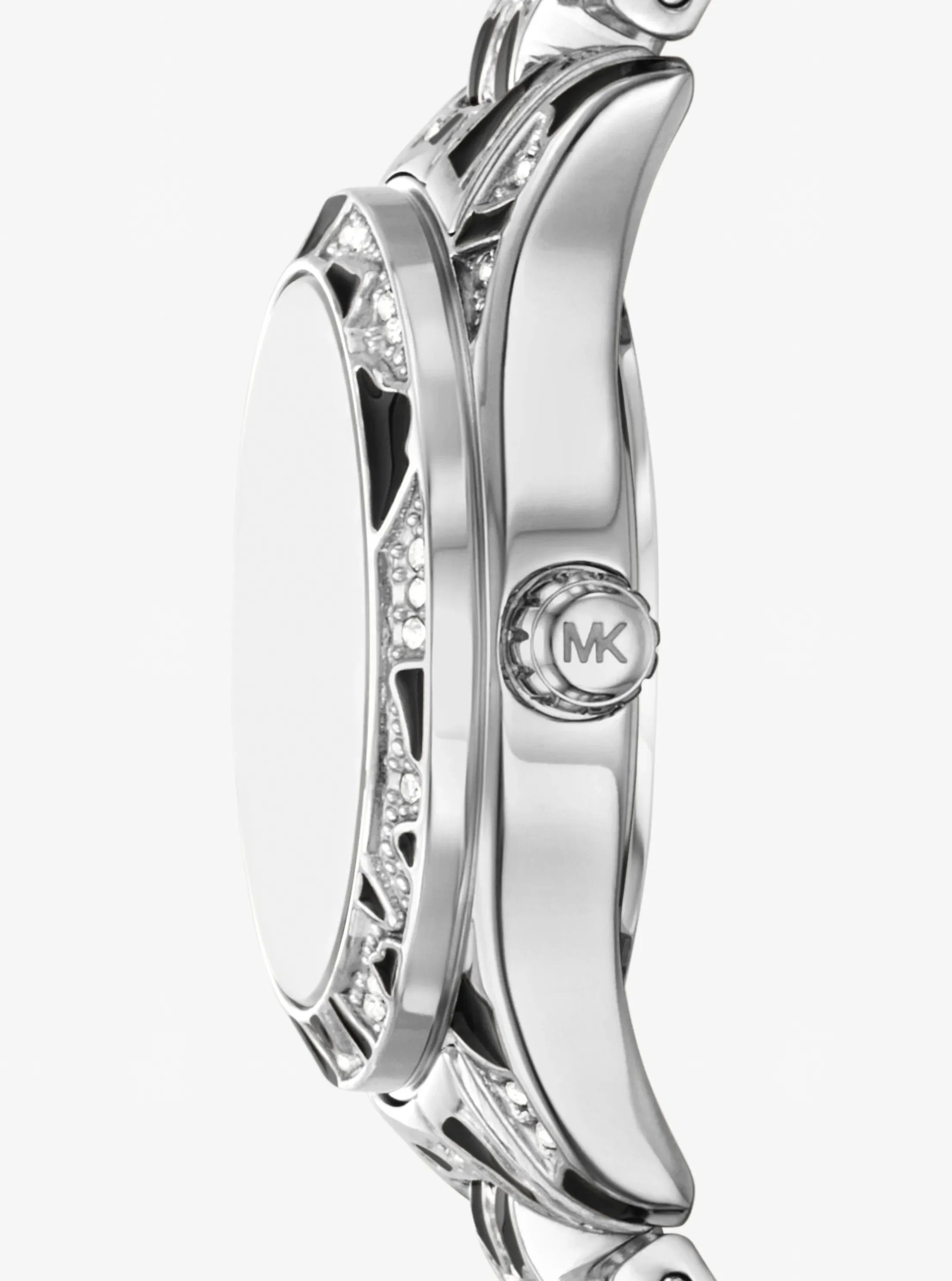 Женские часы Michael Kors Petite Lexington Pavé Animal Print Silver-Tone Watch — фото 2