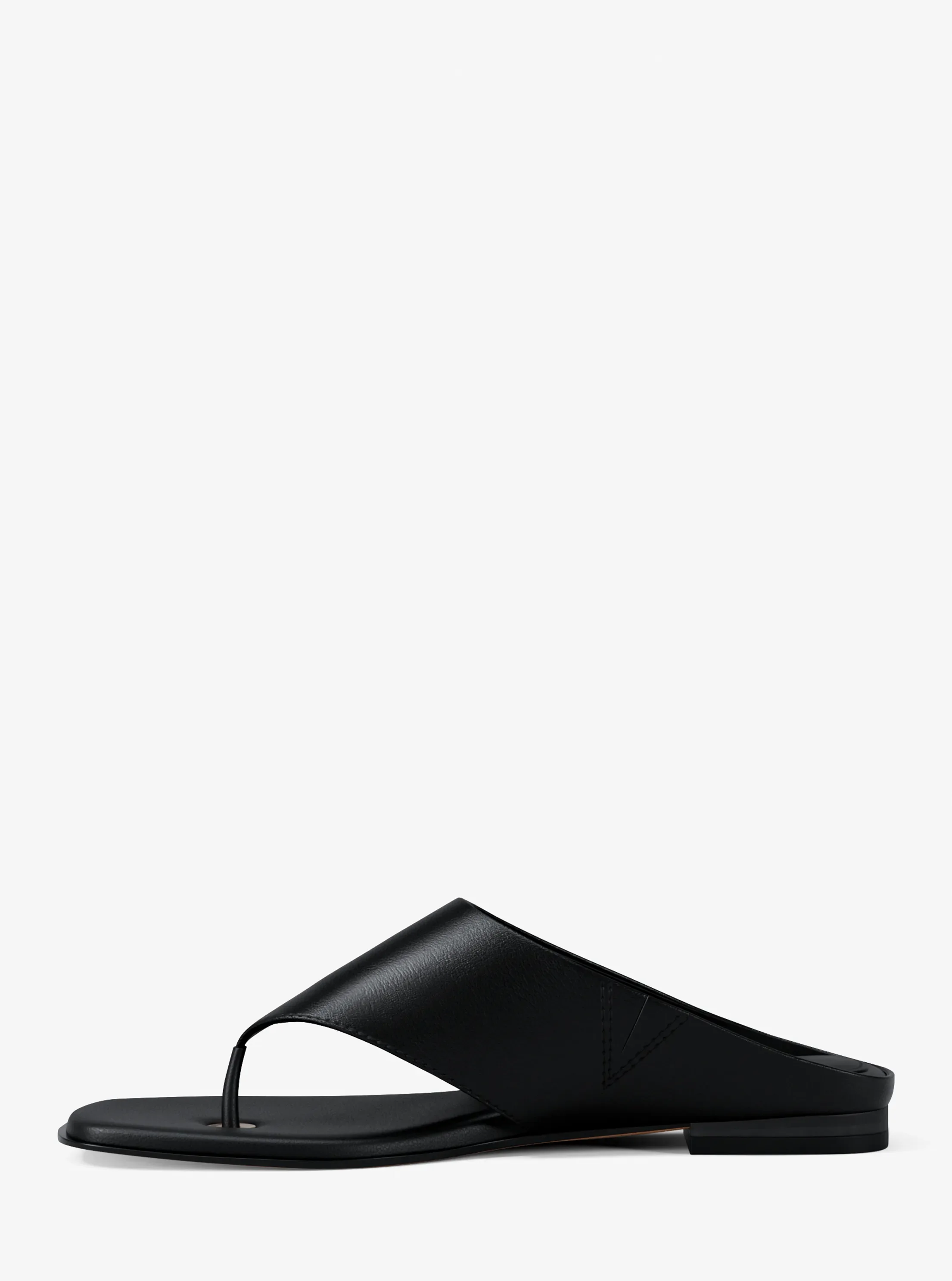 Женские сандалии Michael Kors Alster Leather Thong Sandal, цвет: Чёрный — фото 3