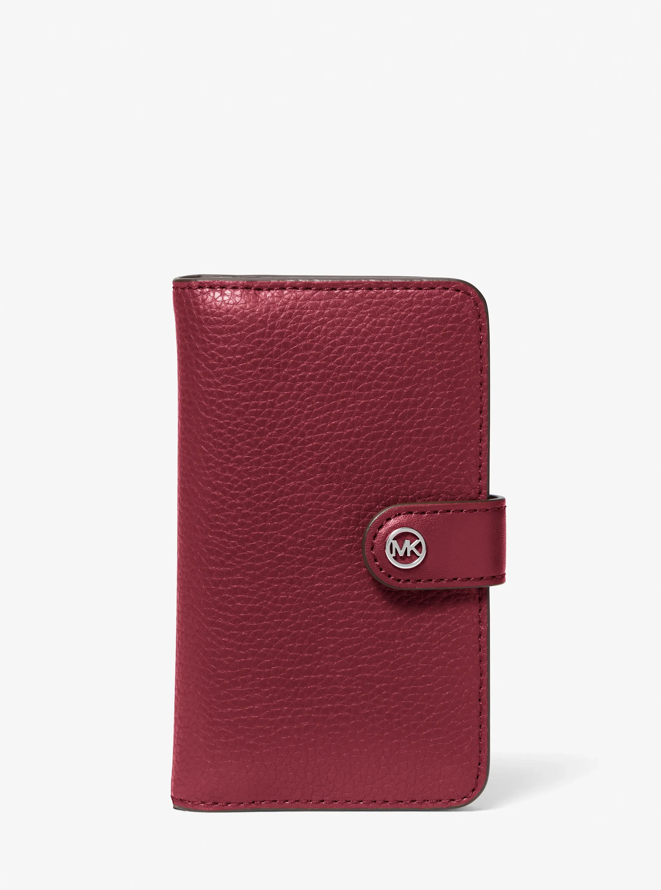 Кошелёк Michael Kors Jet Set Travel Medium Pebbled Leather Wallet, цвет: Тёмно-бордовый