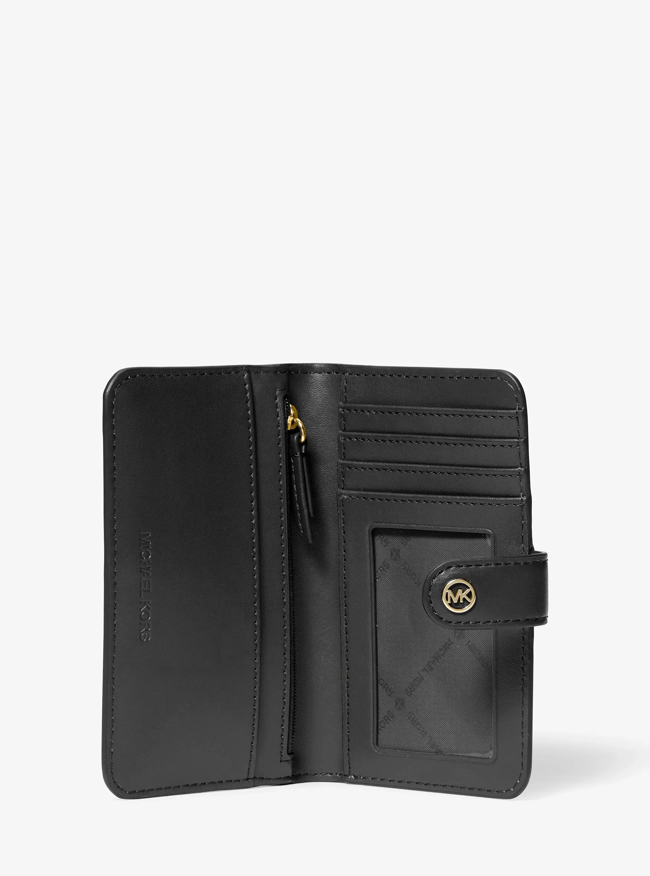 Кошелёк Michael Kors Jet Set Travel Medium Pebbled Leather Billfold Wallet, цвет: Чёрный — фото 2