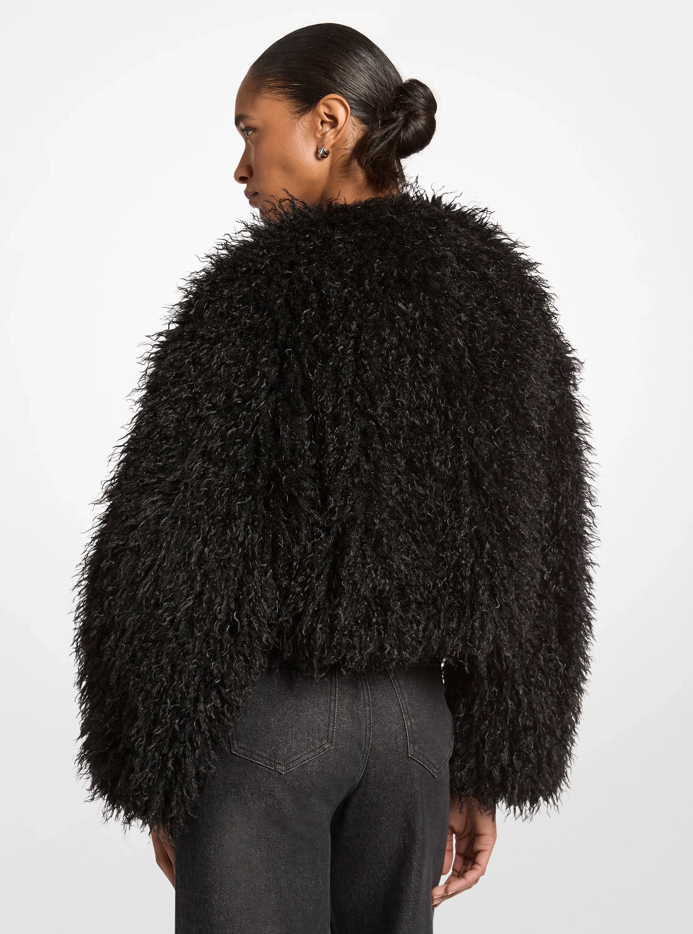 Куртка Michael Kors Faux Shearling, цвет: Чёрный — фото 2