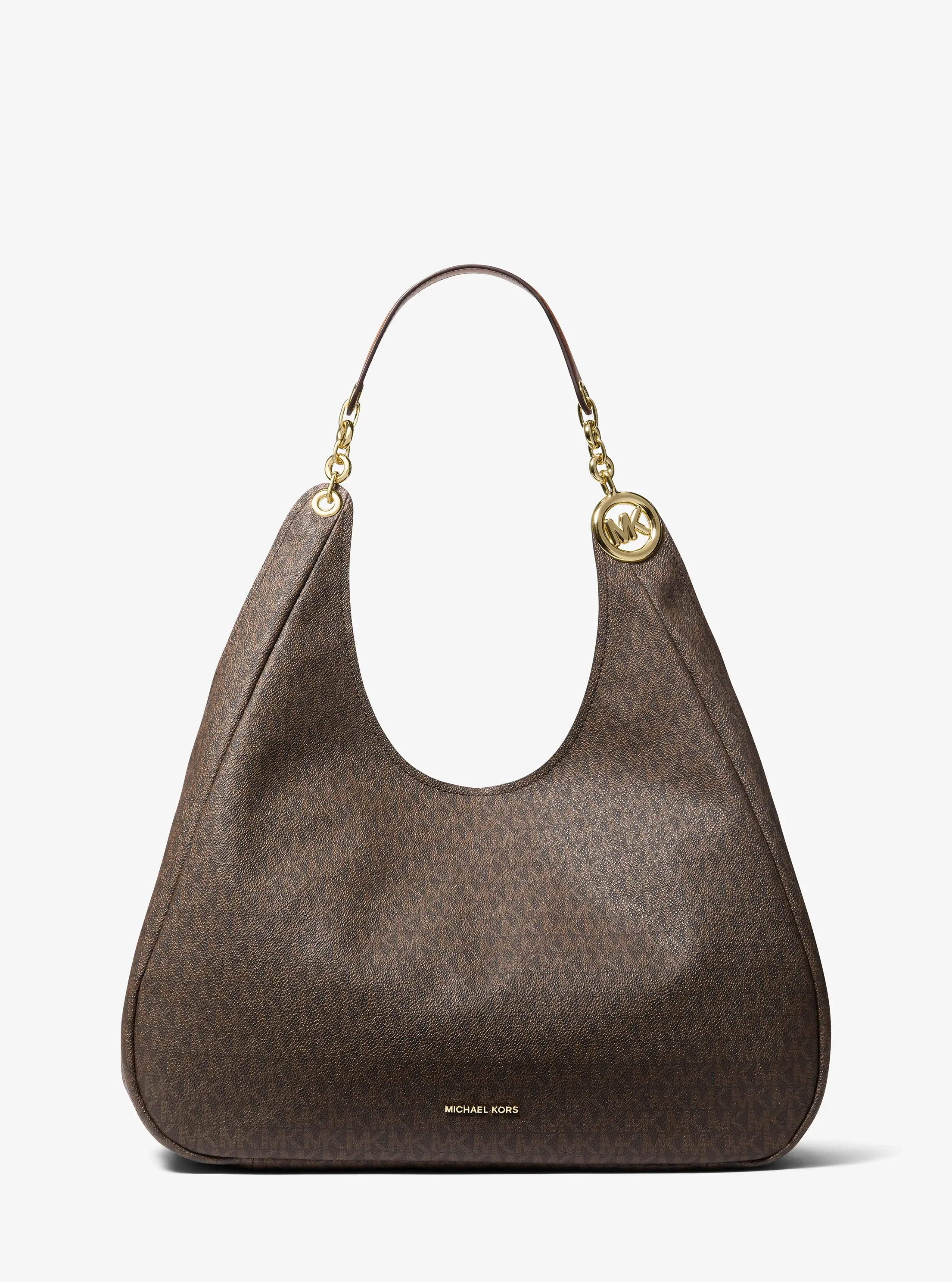 Женская сумка Michael Kors Ellie Large Signature Logo Shoulder, цвет: Коричневый
