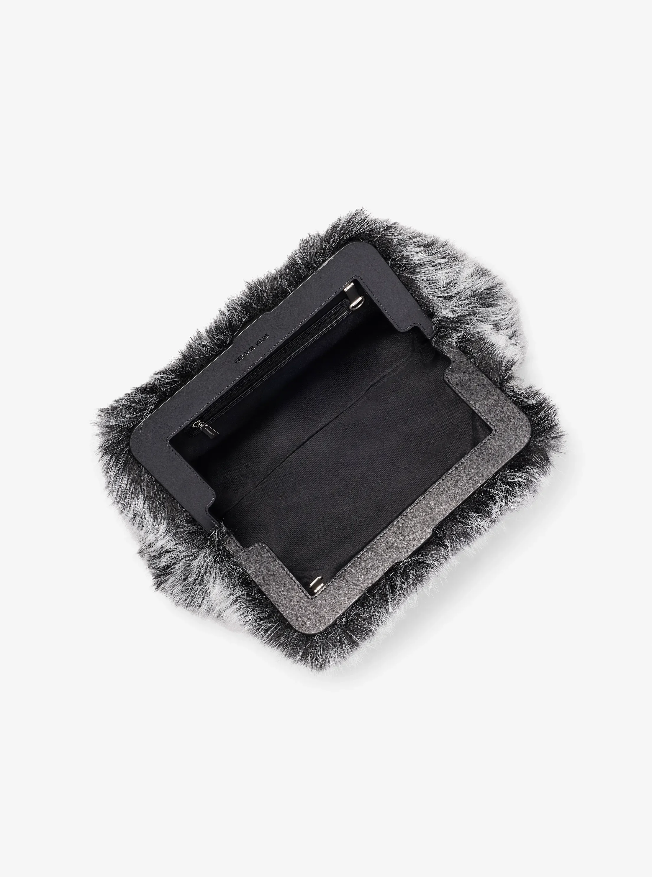 Женский клатч Michael Kors Goldie Large Faux Fur Clutch, цвет: Чёрный — фото 2