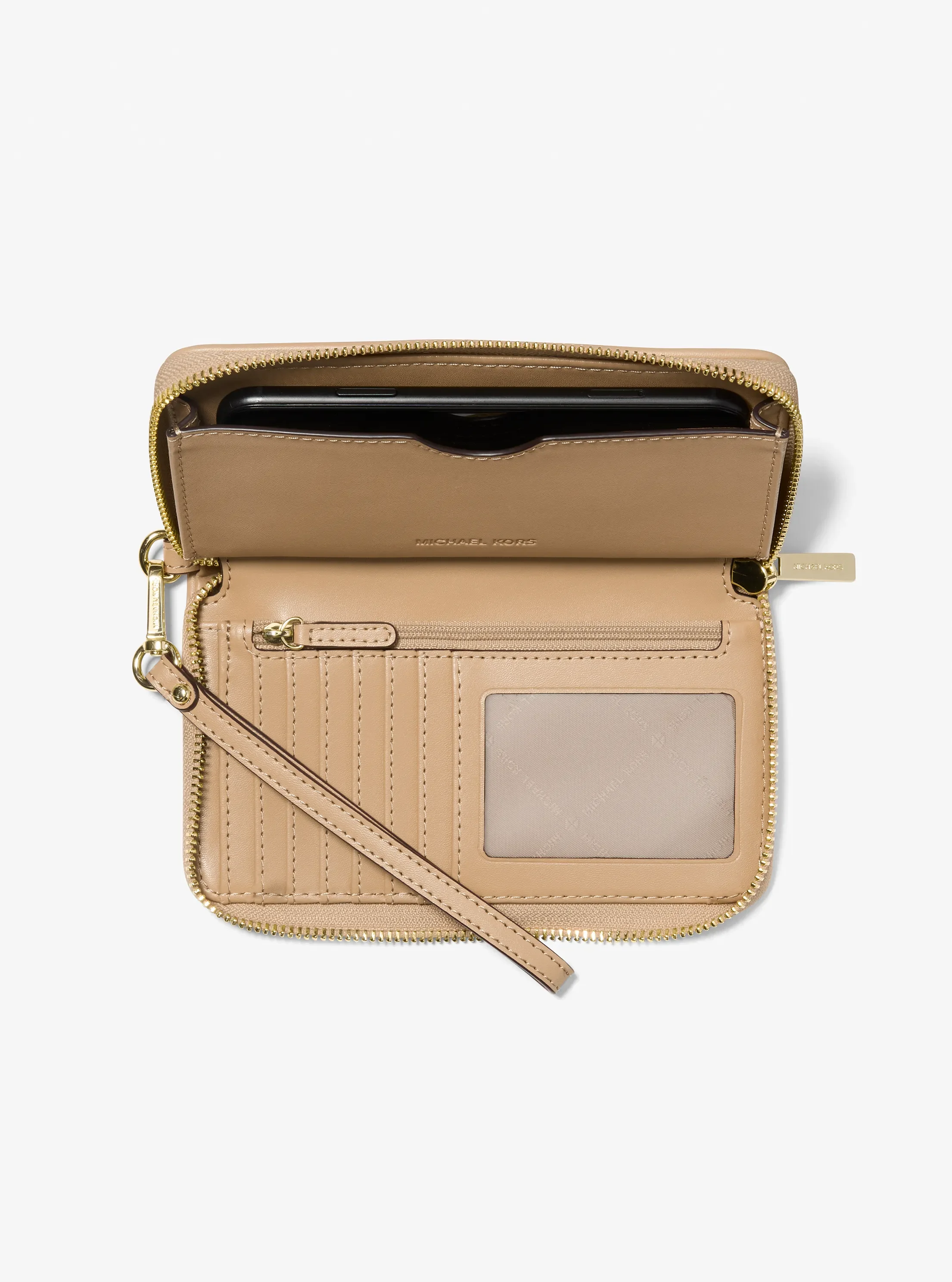 Michael Kors Jet Set Travel Large Logo Jacquard Denim Smartphone Wallet — фото 2