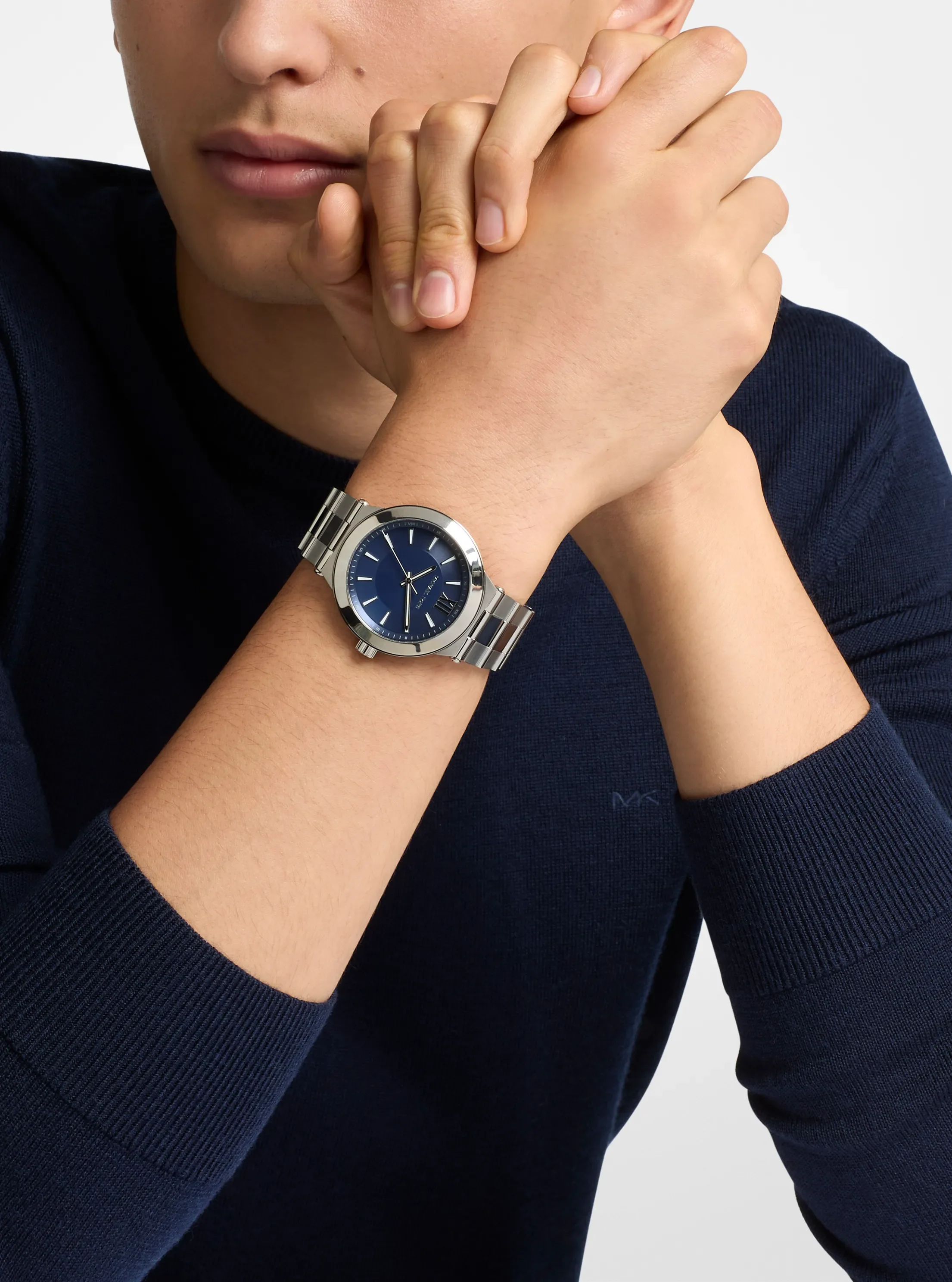 Часы Michael Kors Oversized Billie Silver-Tone Watch, цвет: Серебряный — фото 4