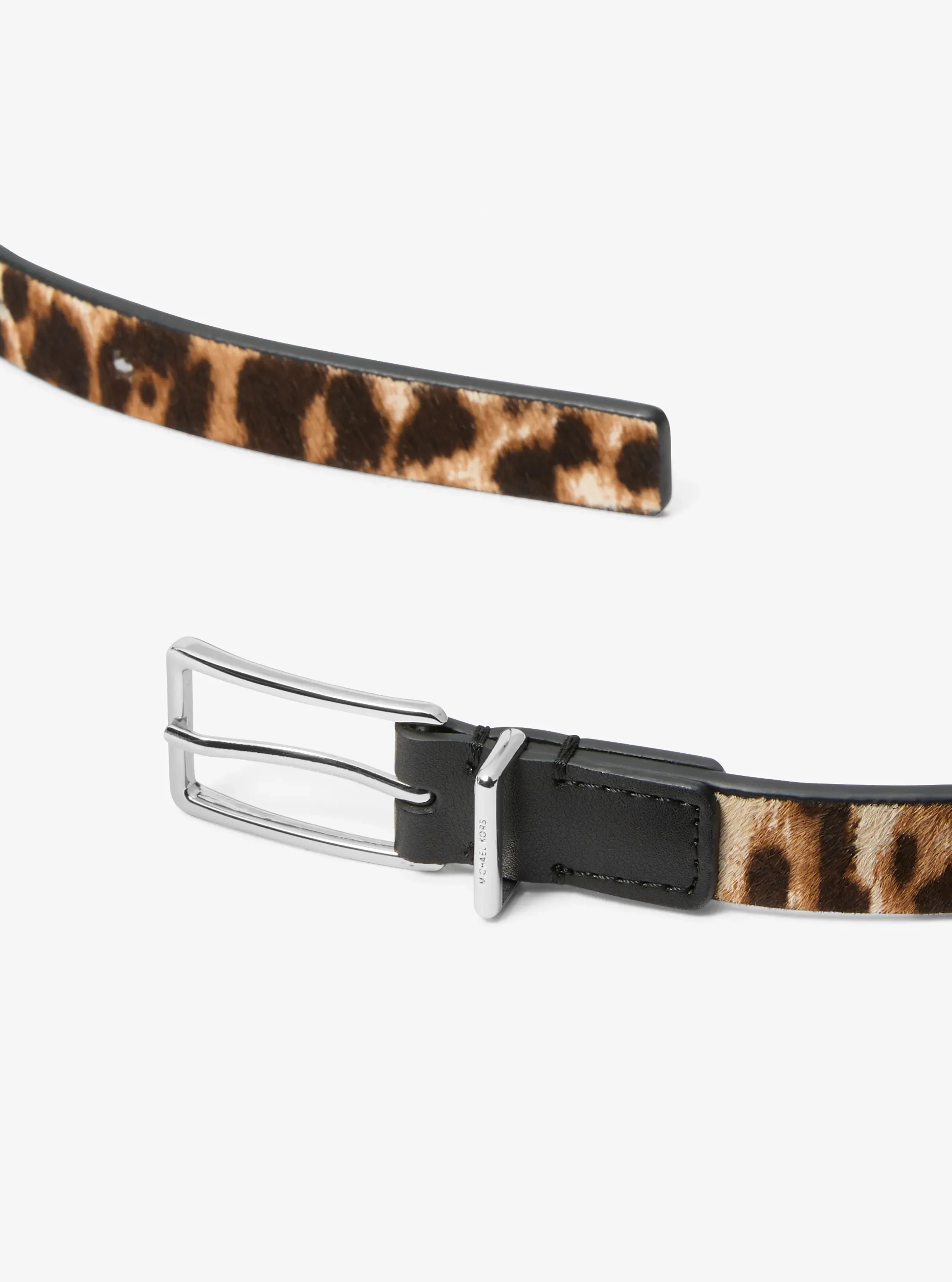 Женский ремень Michael Kors Leopard Print Calf Hair Blend, цвет: Тёмный верблюжий — фото 2