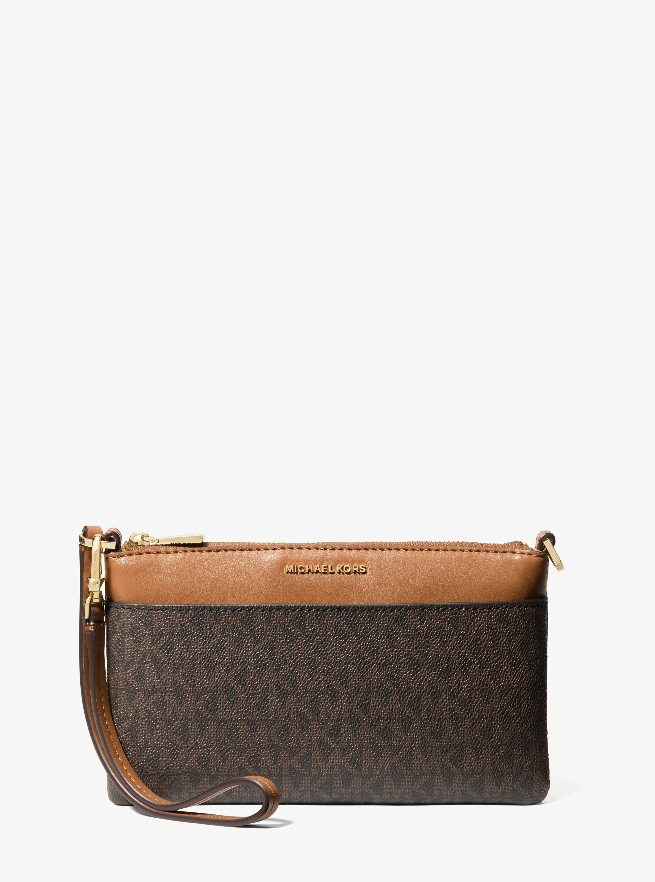 Женская сумка Michael Kors Jet Set Medium Signature Logo Wristlet, цвет: Коричневый