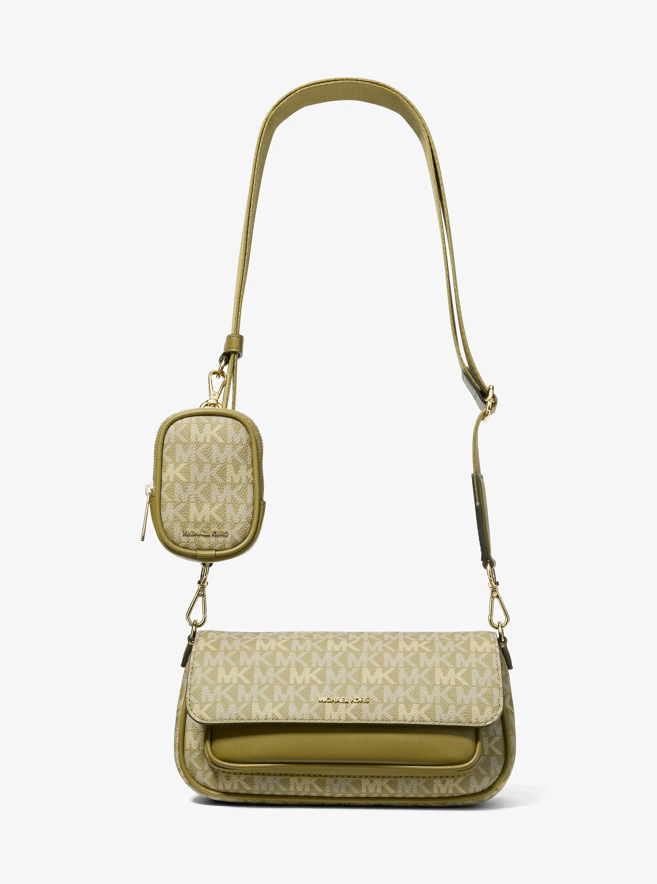 Michael Kors Jet Set Travel Small Signature Logo Crossbody Bag With Pouch