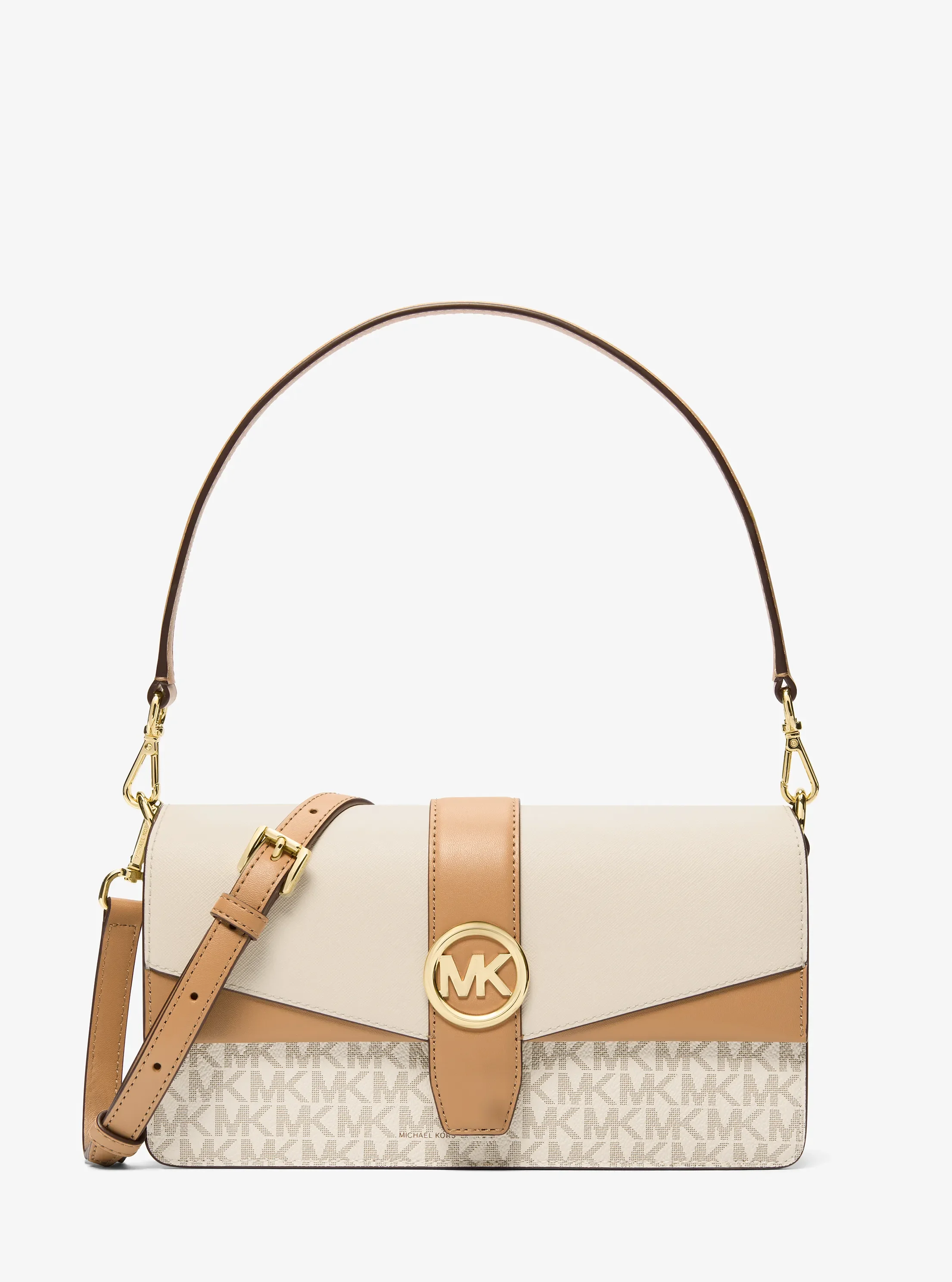 Michael Kors Greenwich Medium Signature Logo Convertible Crossbody Bag