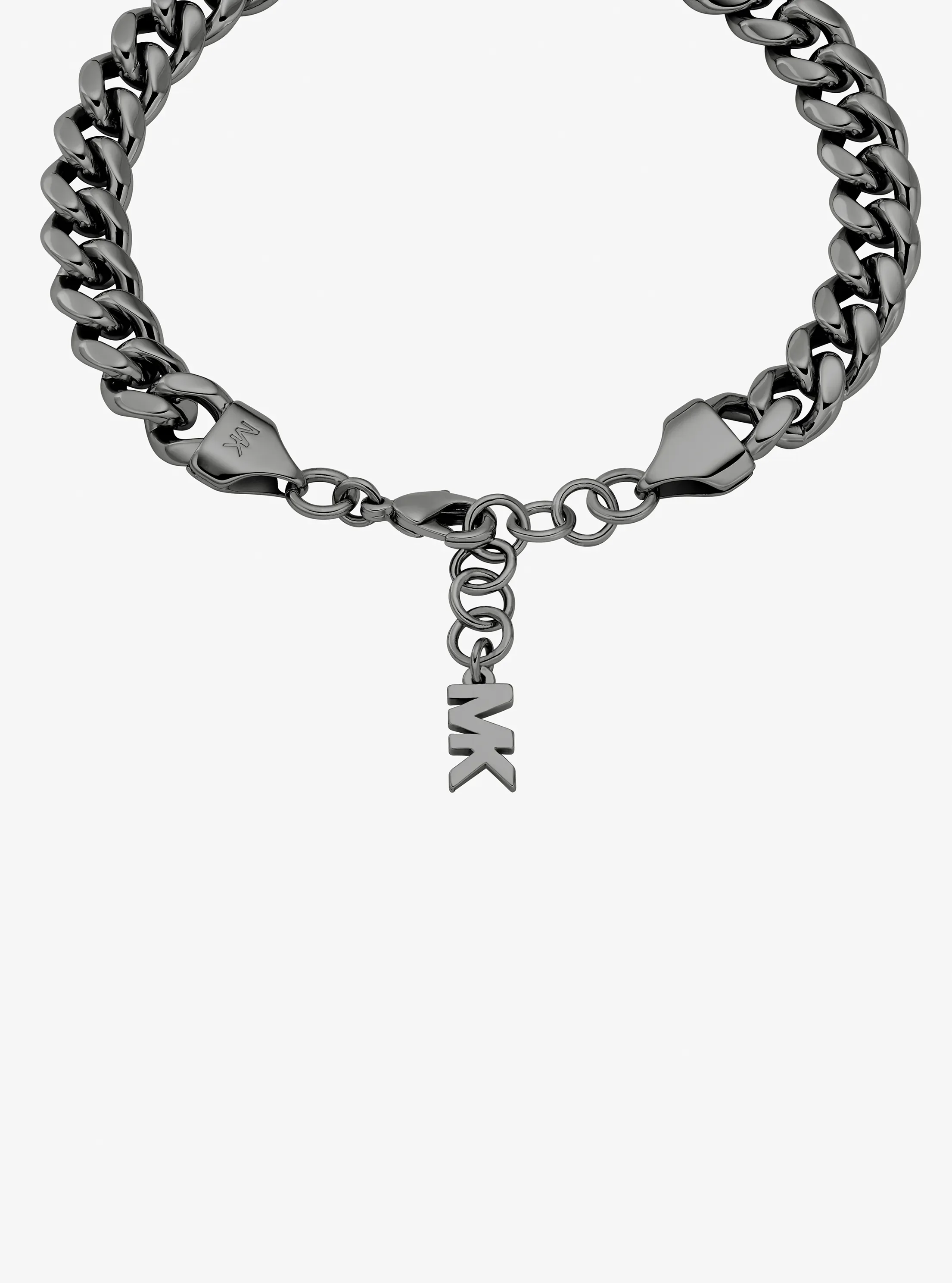Женский браслет Michael Kors Precious Metal-Plated Brass Curb-Link Chain, цвет: Графитовый металлик — фото 2