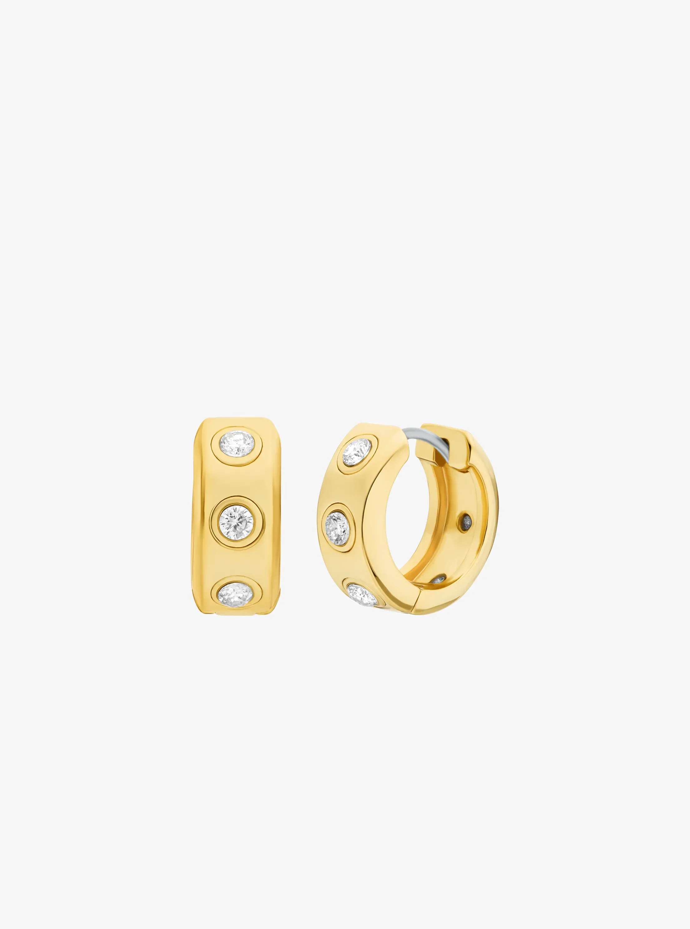 Женские серьги Michael Kors Pavé Logo Huggie, цвет: Золотой