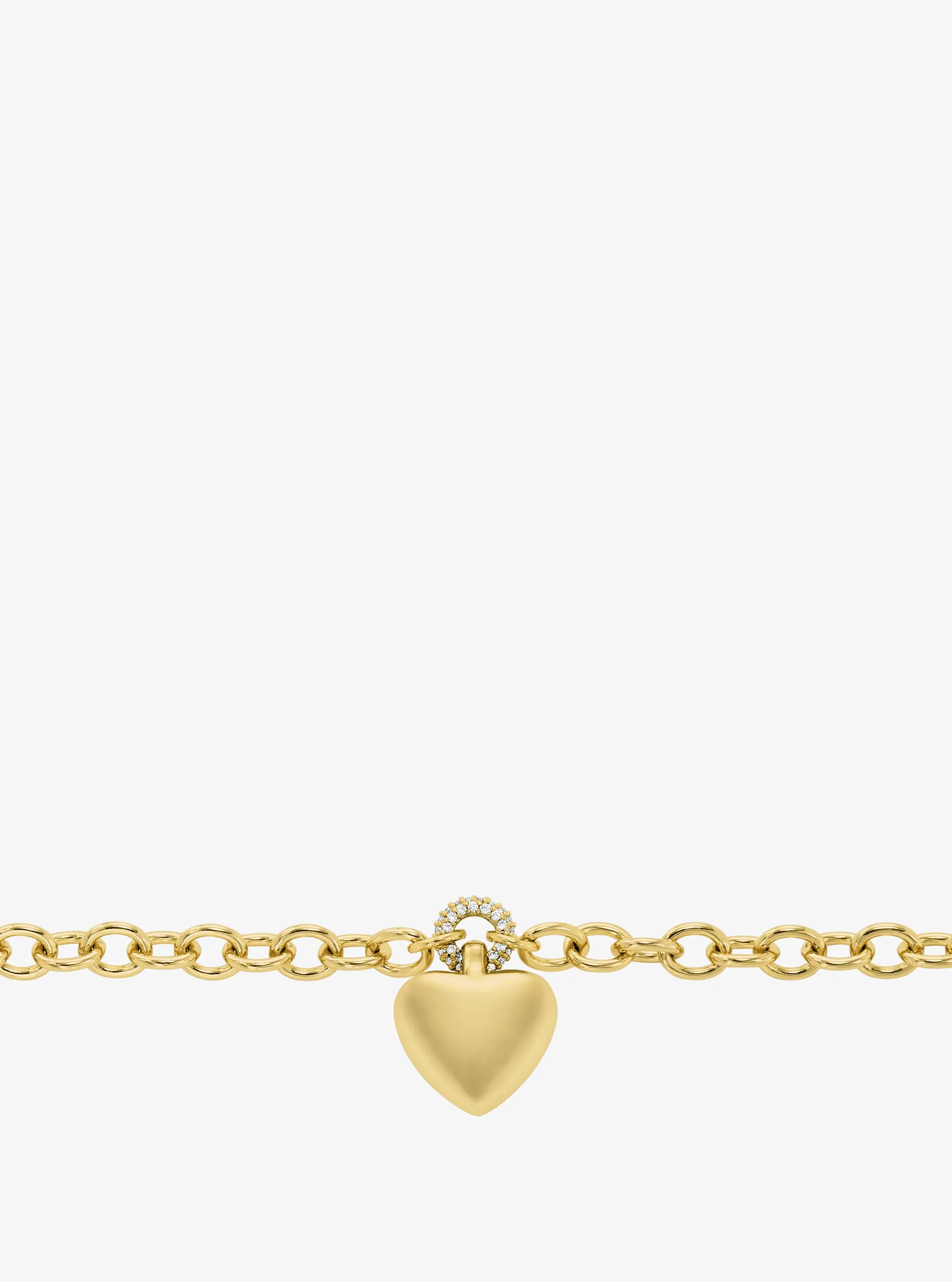 Женский браслет Michael Kors Pavé Puffy Heart Pendant, цвет: Золотой — фото 2