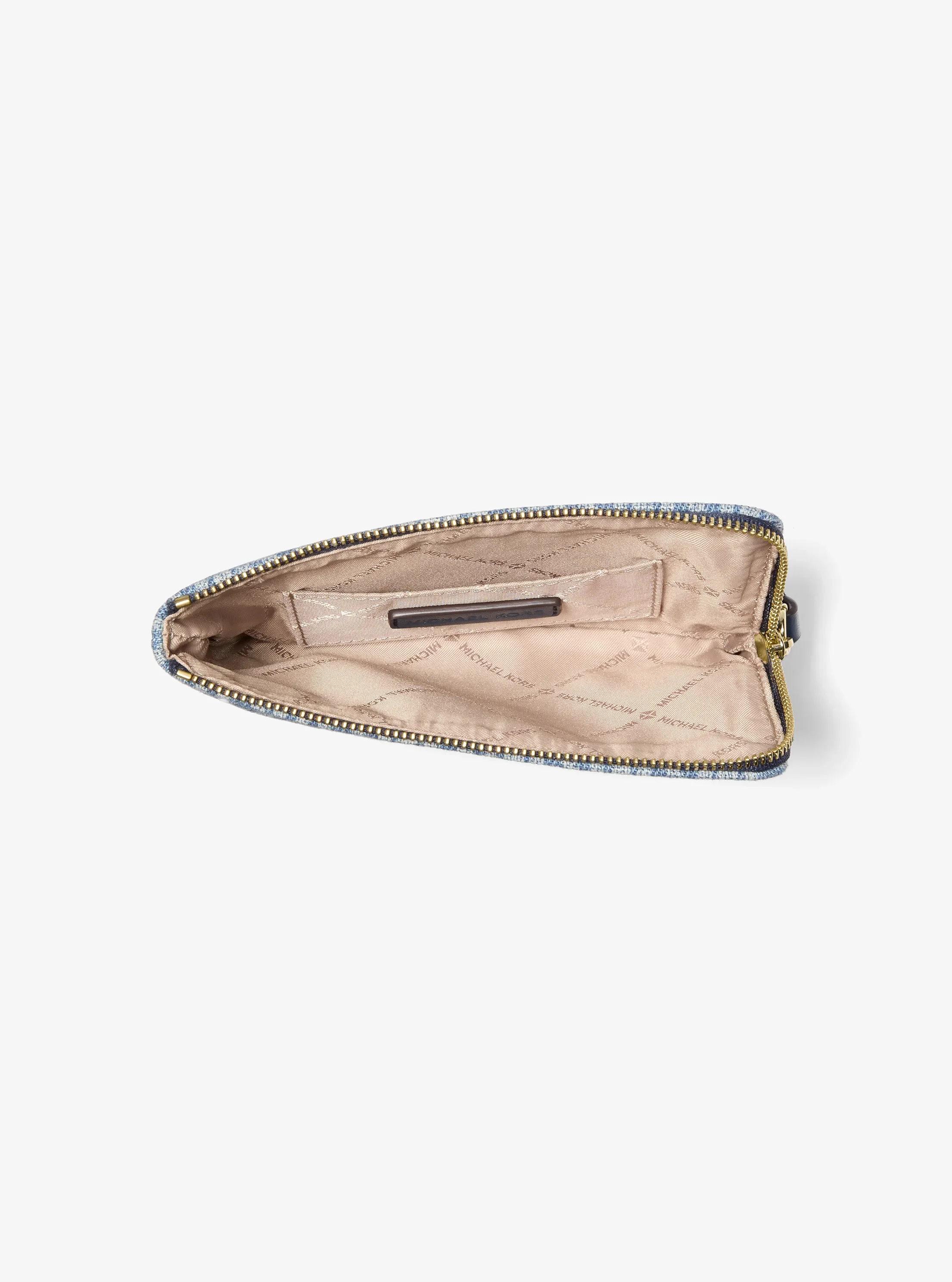 Сумка Michael Kors Jet Set Travel Small Signature Logo Print Denim Wristlet, цвет: Lt Vtblu Wsh — фото 2