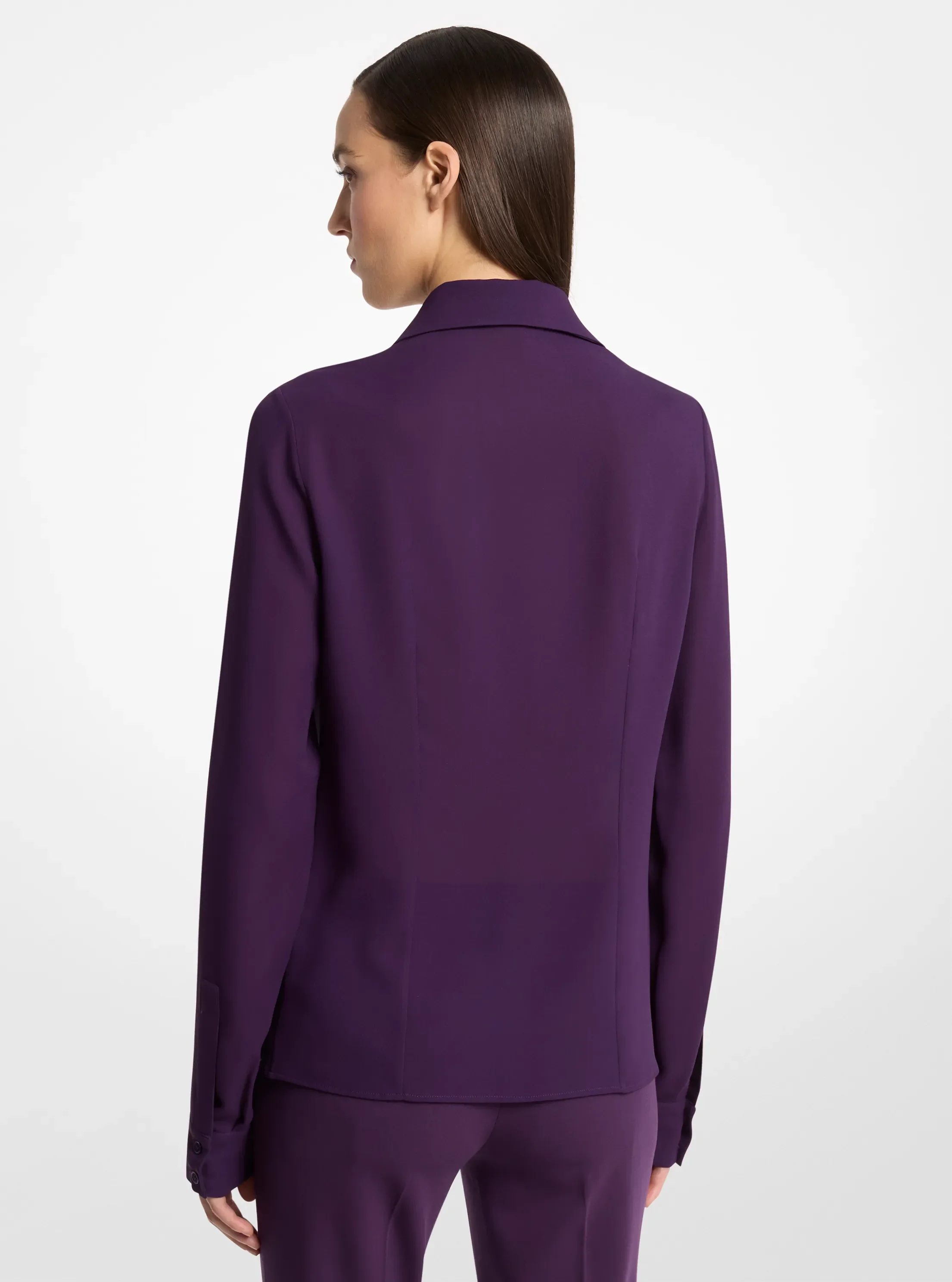 Женская рубашка Michael Kors Hansen Silk Georgette, цвет: Аметистовый — фото 2