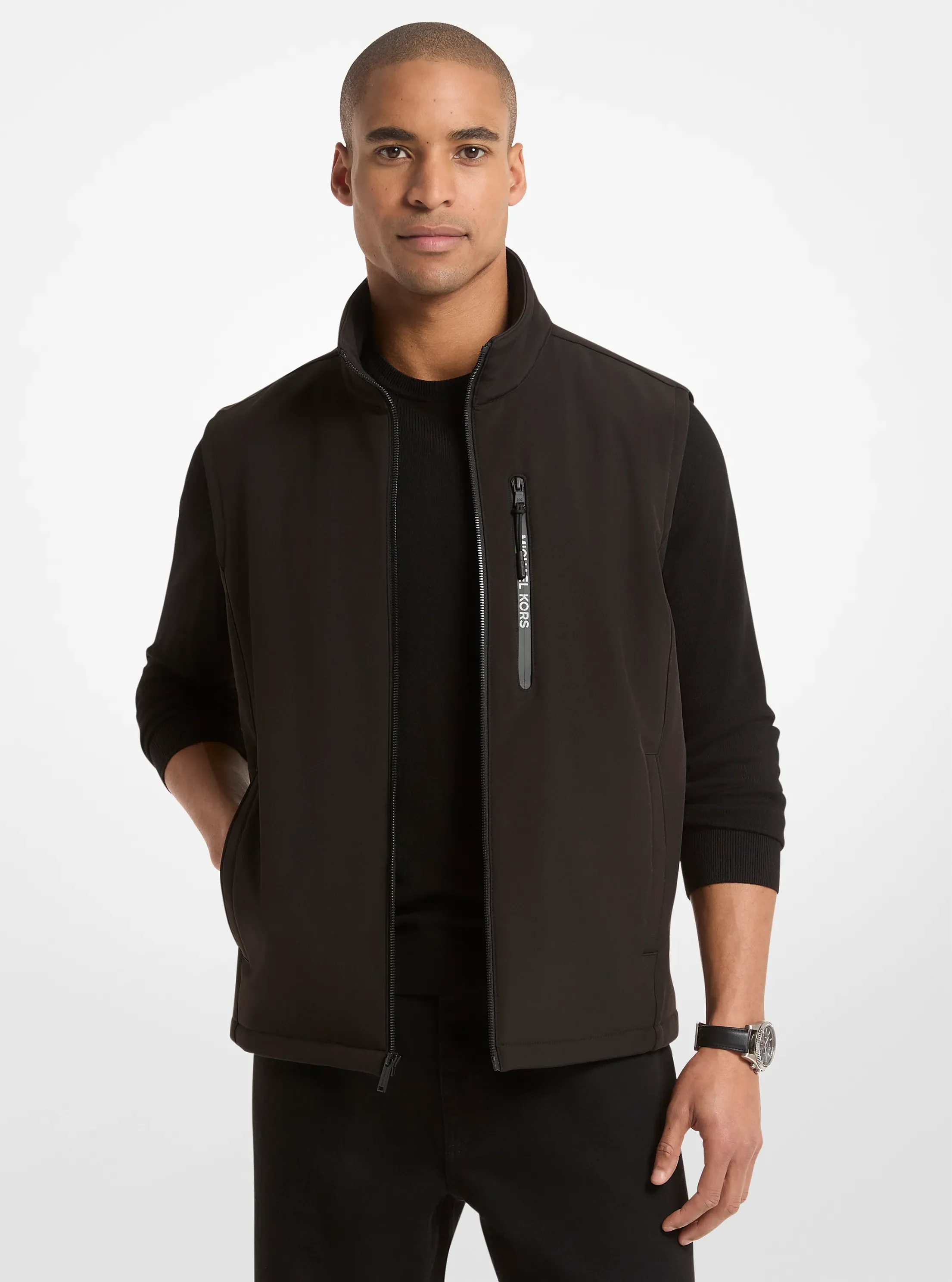 Жилет Michael Kors Zip-Up Vest, цвет: Чёрный