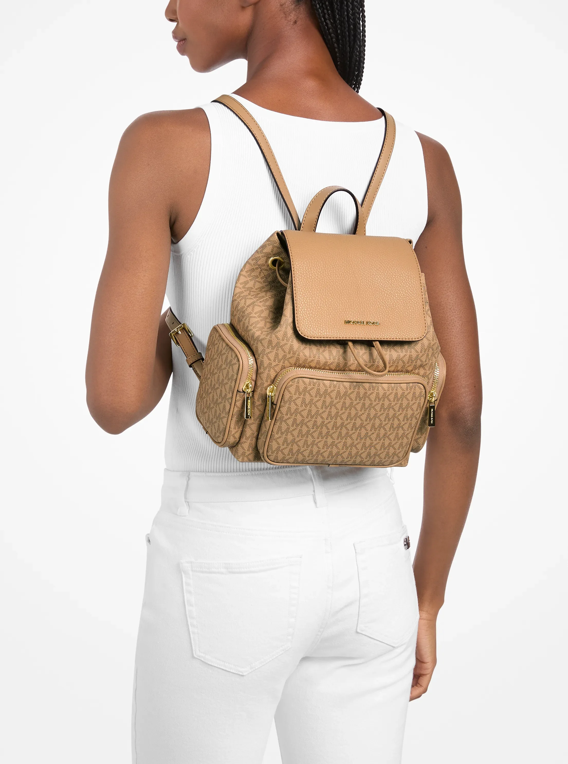 Michael Kors Merritt Small Signature Logo Cargo Backpack — фото 3