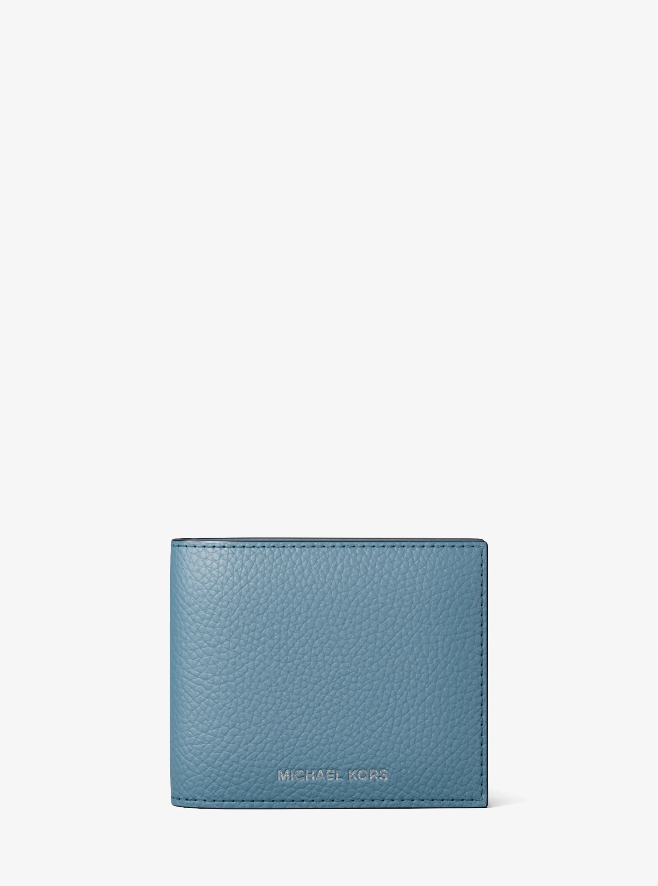 Кошелёк Michael Kors Cooper Pebbled Leather Billfold Wallet With Passcase, цвет: Джинсовый — фото 3