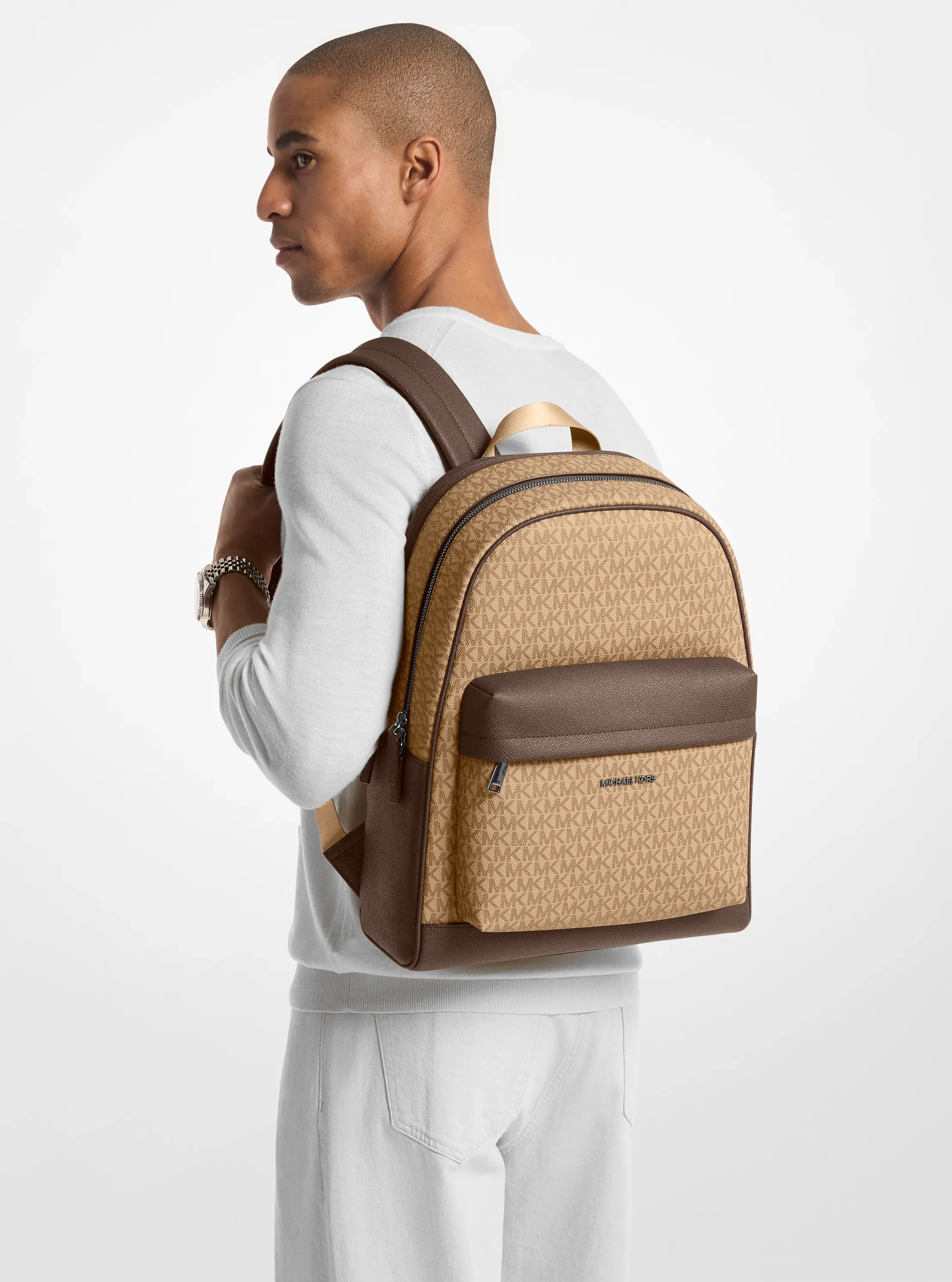 Рюкзак Michael Kors Pacey Medium Signature Logo, цвет: Верблюжий — фото 4