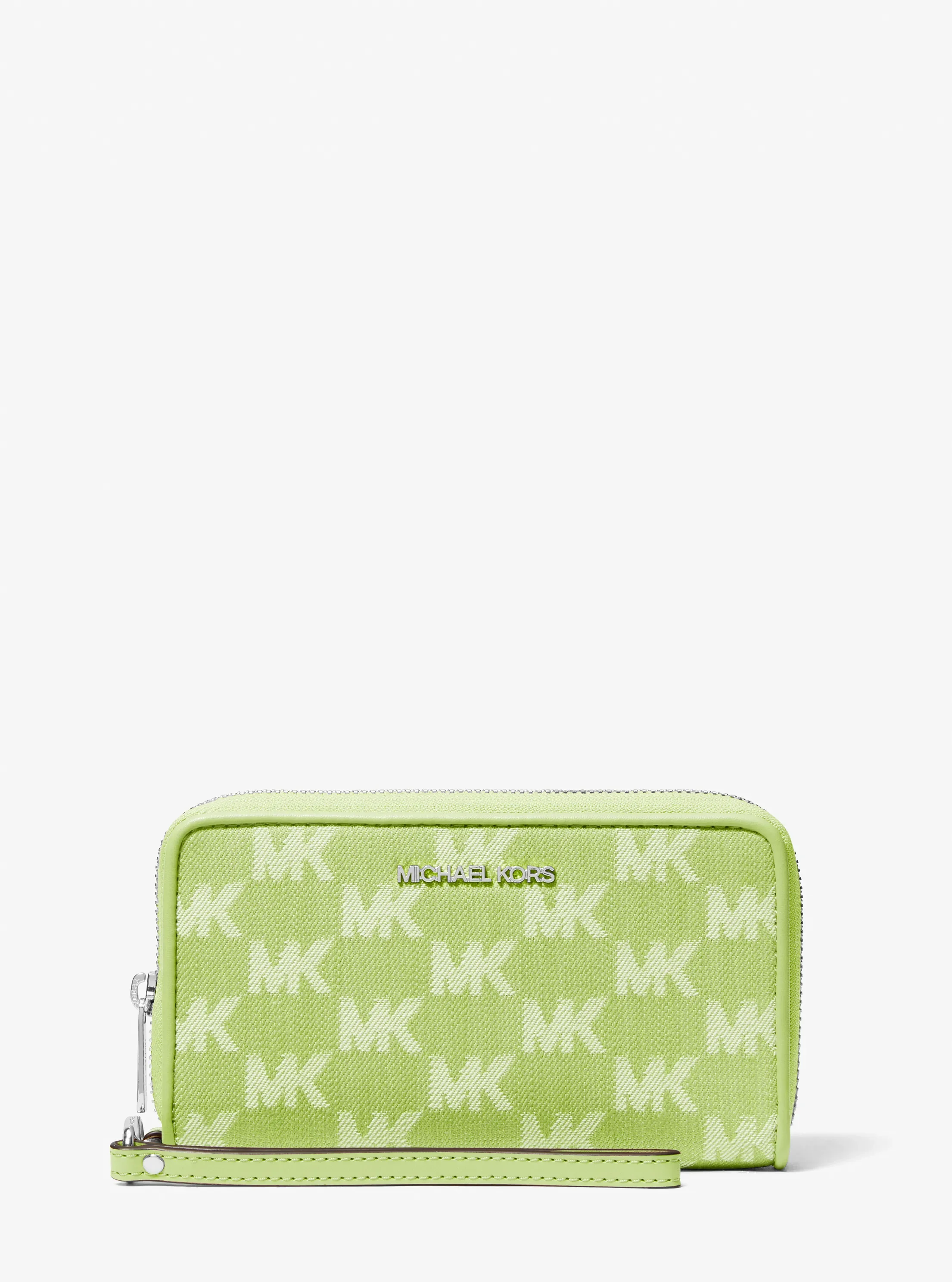 Michael Kors Jet Set Travel Large Logo Jacquard Denim Smartphone Wristlet