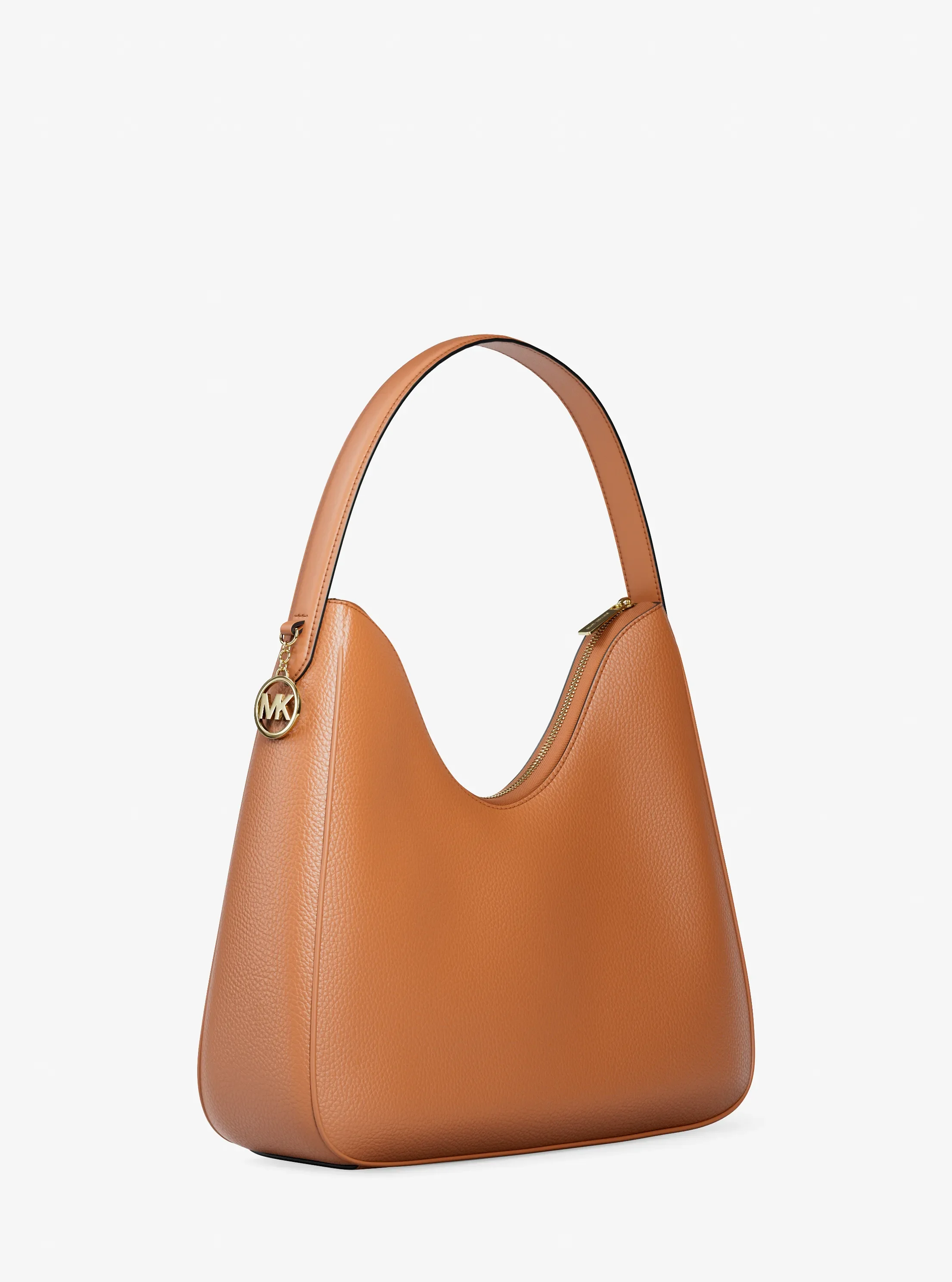 Женская сумка Michael Kors Nayla Medium Pebbled Leather Shoulder, цвет: Светло-коричневый — фото 3