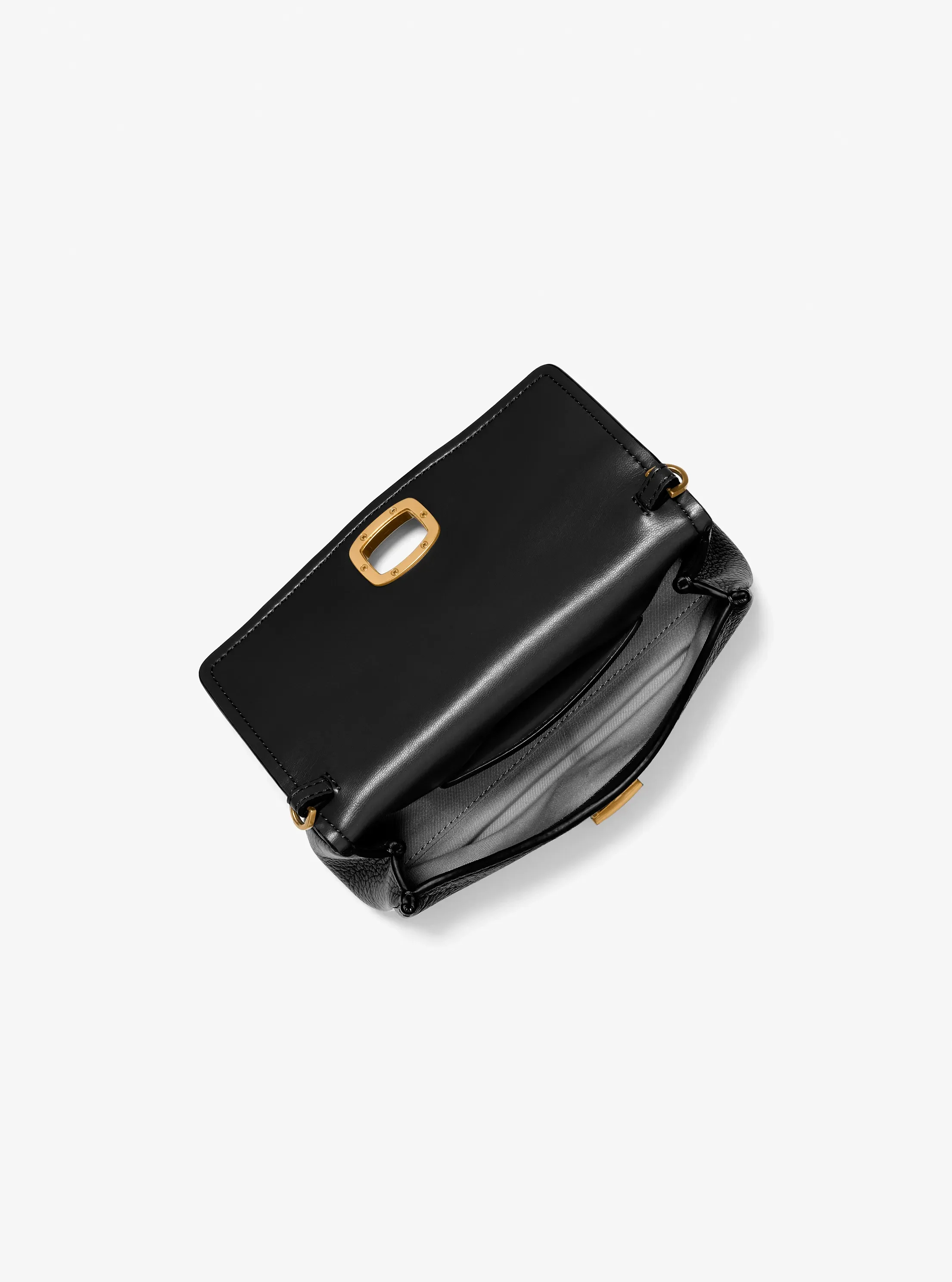 Женская сумка Michael Kors Bryant Small Textured Leather Pochette, цвет: Чёрный — фото 2