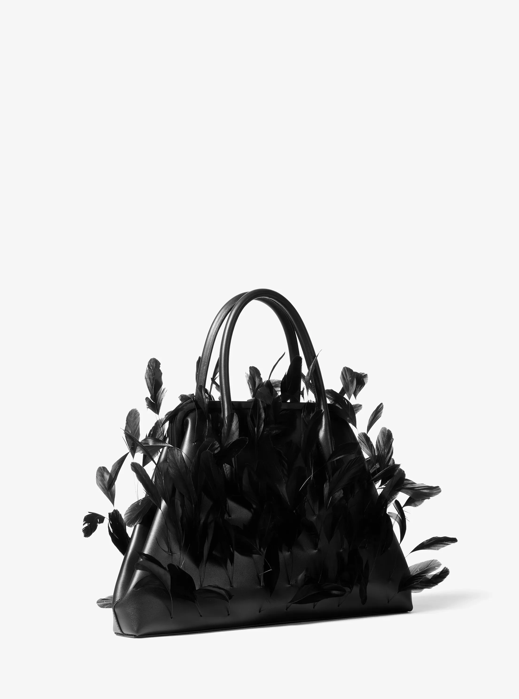 Женские сумки Michael Kors Sofia Large Hand-Embroidered Feather Leather Frame Satchel — фото 3