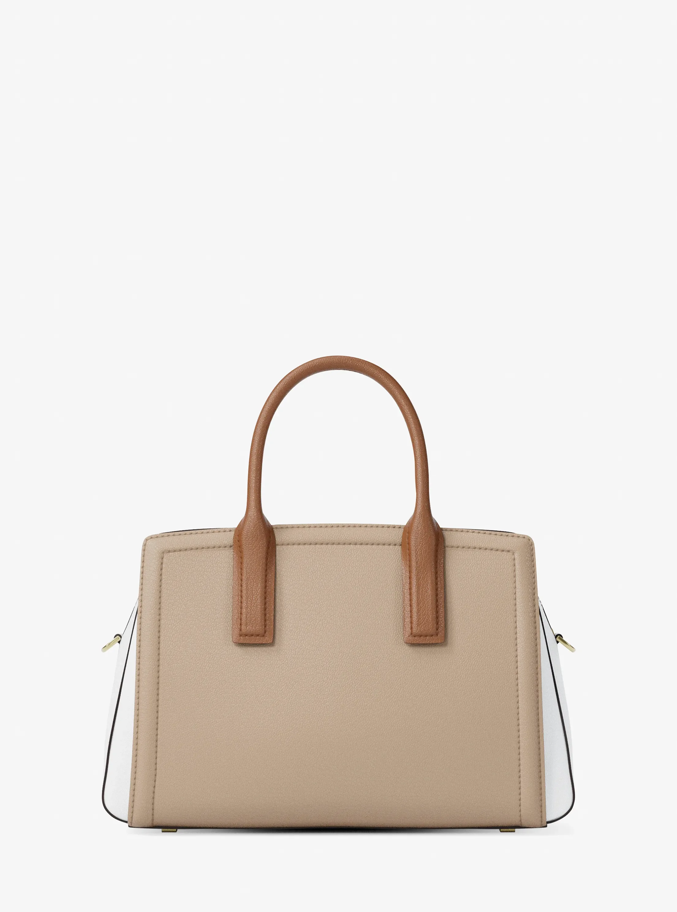Женская сумка Michael Kors Laila Medium Color-Block Pebbled Leather Satchel, цвет: Хаки разноцветный — фото 5
