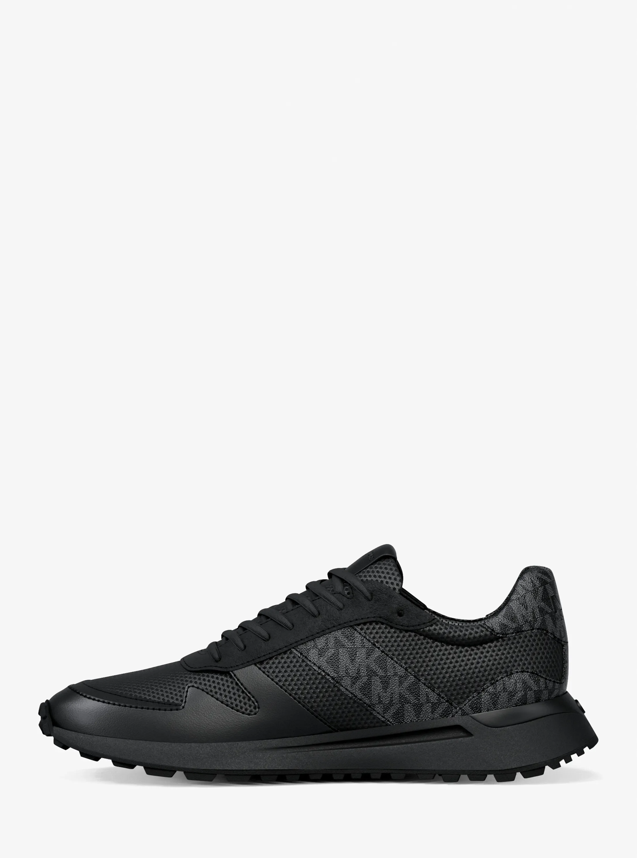 Кроссовки Michael Kors Dax Mixed-Media Trainer, цвет: Чёрный — фото 3
