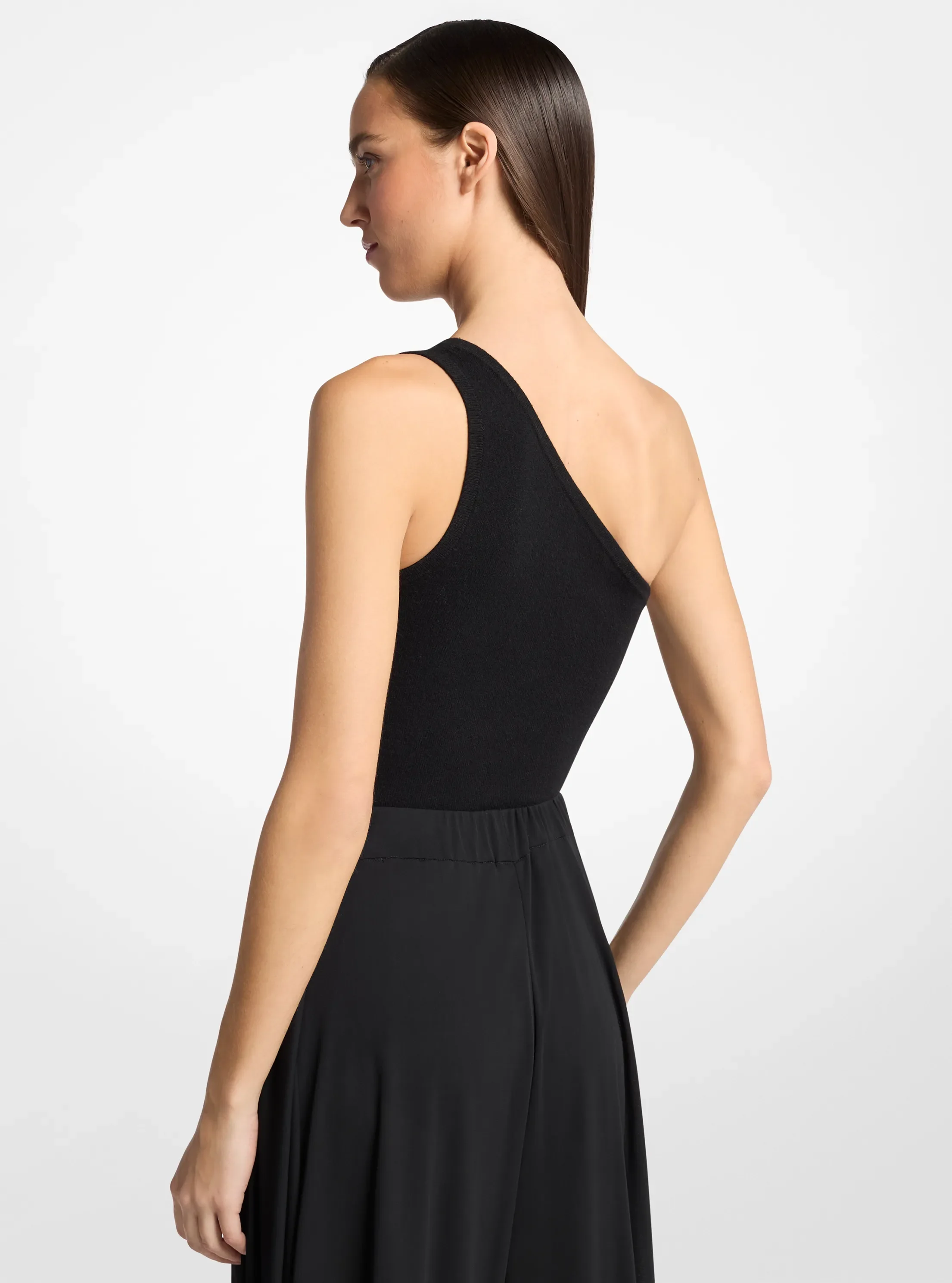 Боди Cashmere, на одно плечо, стрейч — Michael Kors, цвет: Чёрный — фото 2