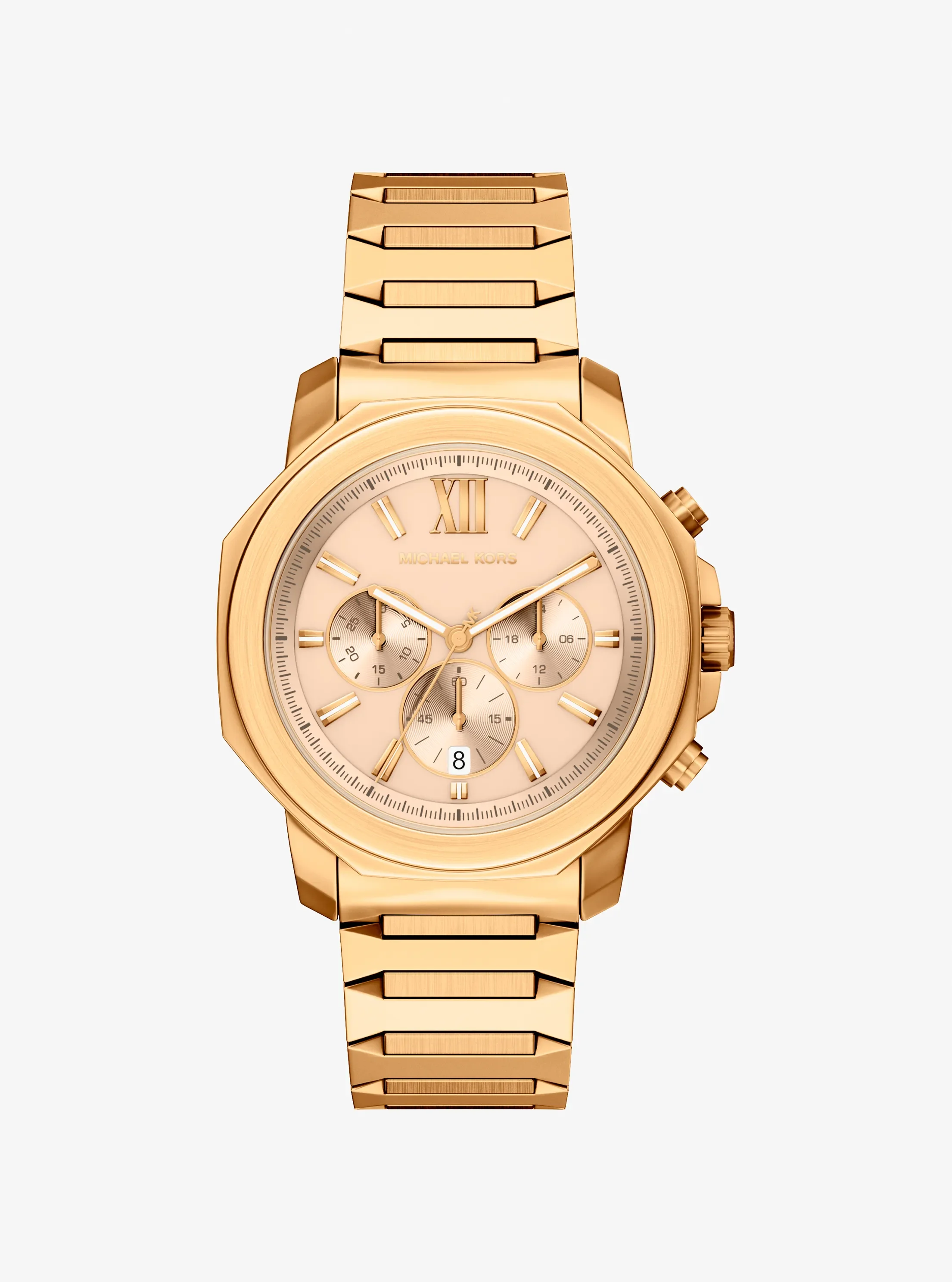 Женские часы Michael Kors Oversized Prescott Gold-Tone Watch, цвет: Золотой