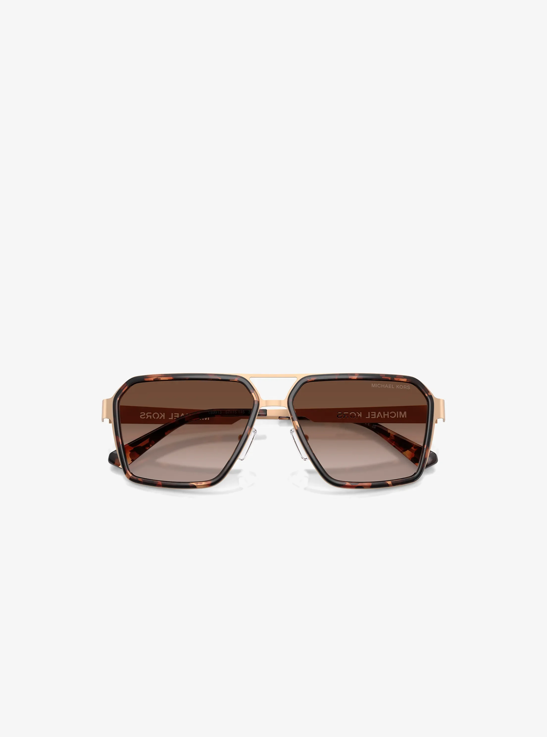 Женские солнцезащитные очки Michael Kors Oxford Sunglasses, цвет: Бежевый золотой — фото 5