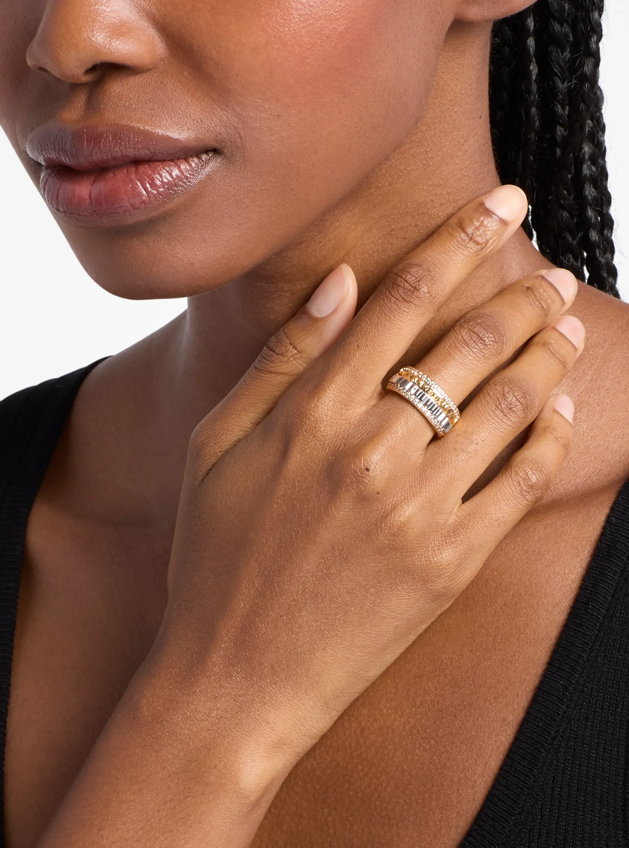Женское кольцо Michael Kors Pavé Two-Tone Fluted, цвет: Двухцветный — фото 3
