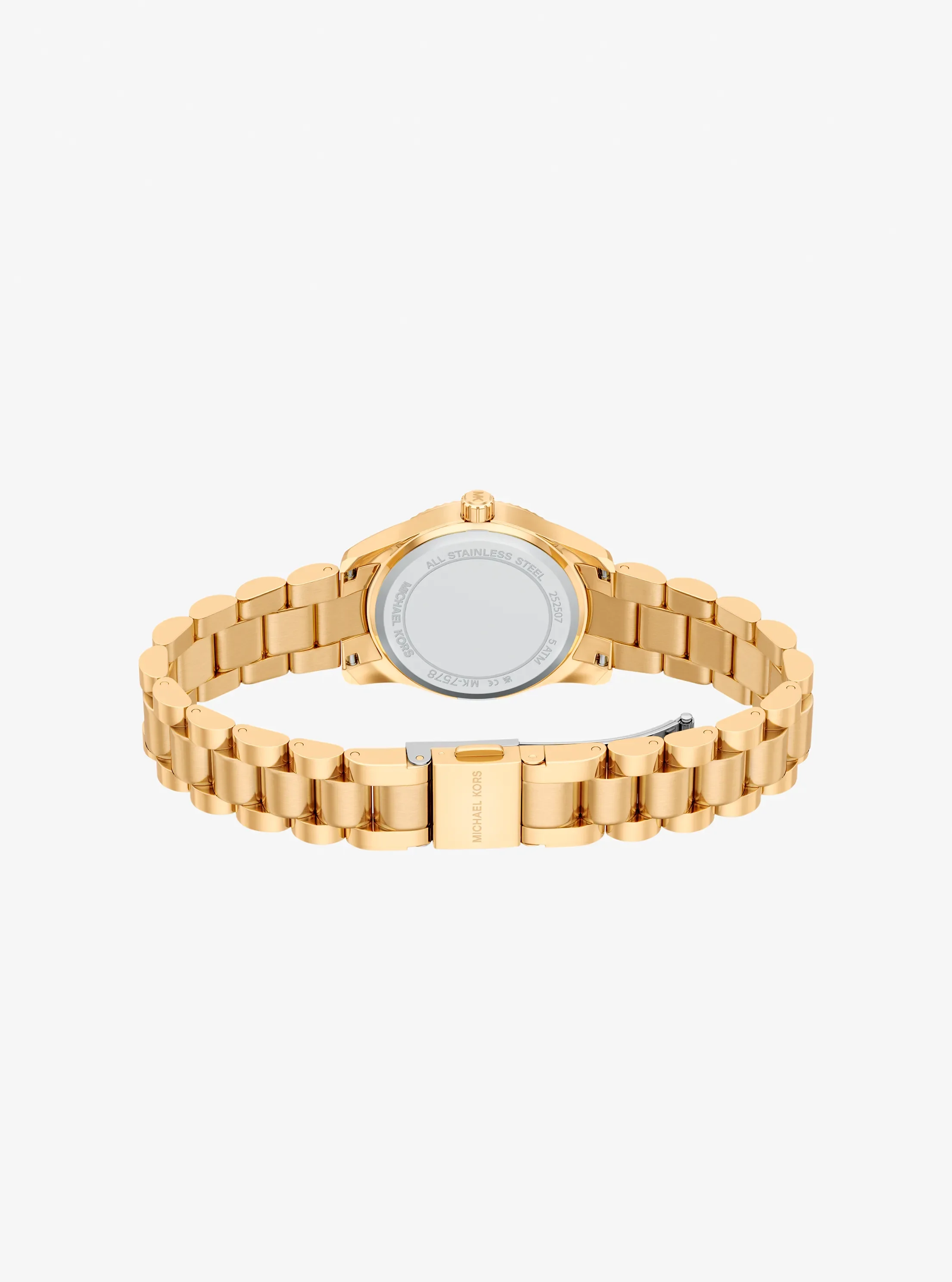 Женские часы Michael Kors Petite Lexington Pavé Gold-Tone Watch, цвет: Золотой — фото 4